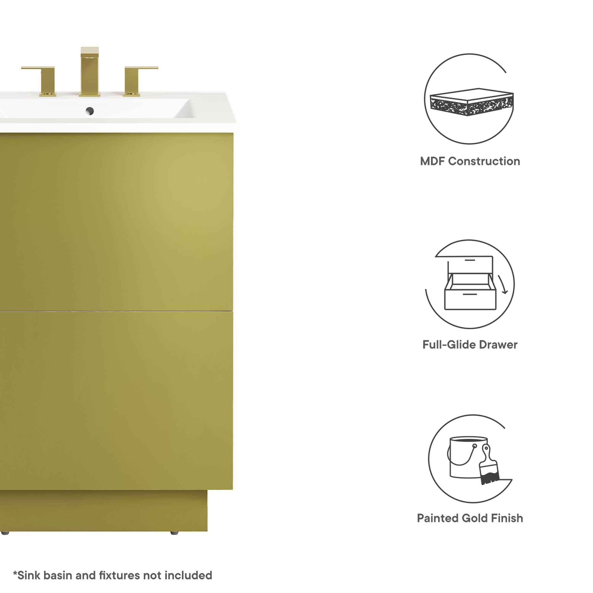 Quantum 24" Bathroom Vanity Cabinet (Sink Basin Not Included)