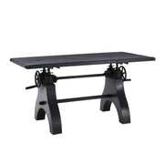 Genuine 60" Crank Adjustable Height Dining Table and Computer Desk - Black Black