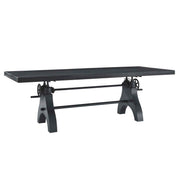 Genuine 96" Crank Adjustable Height Dining and Conference Table - Black Black