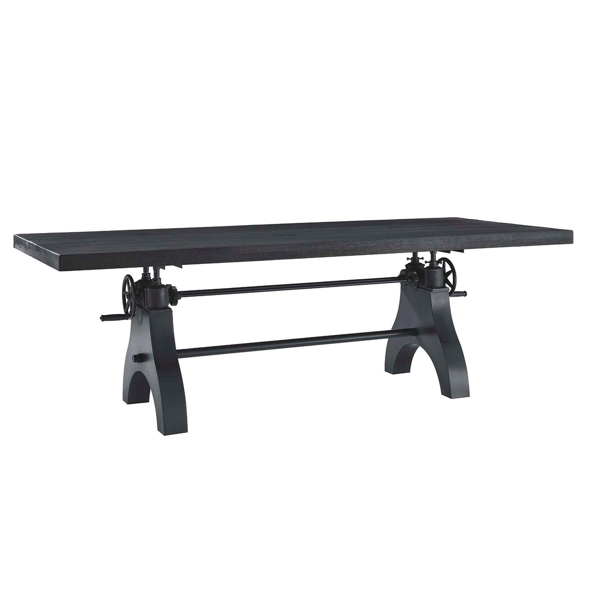 Genuine 96" Crank Adjustable Height Dining and Conference Table - Black Black