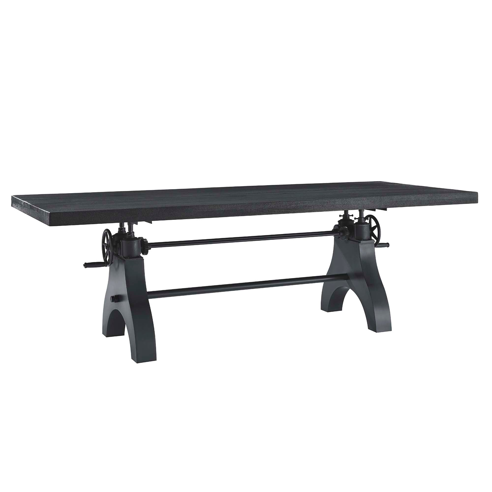 Genuine 96" Crank Adjustable Height Dining and Conference Table - Black Black