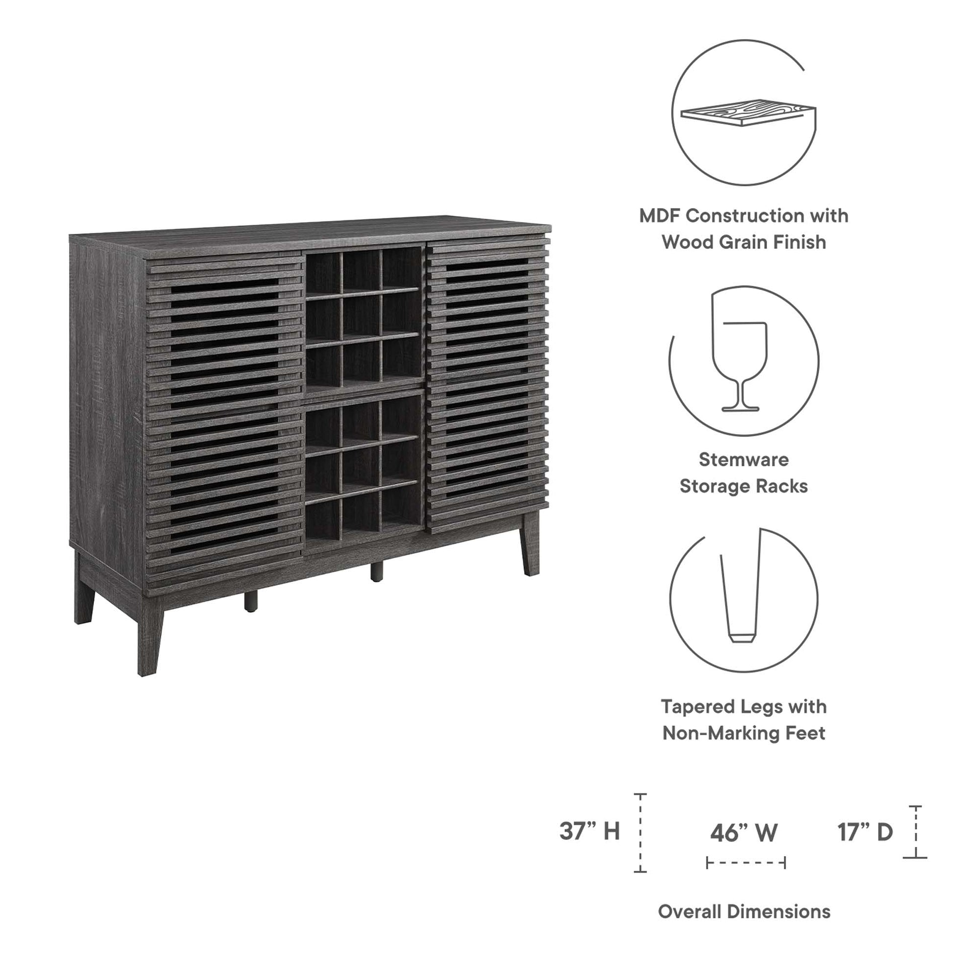 Render Bar Cabinet - Oak