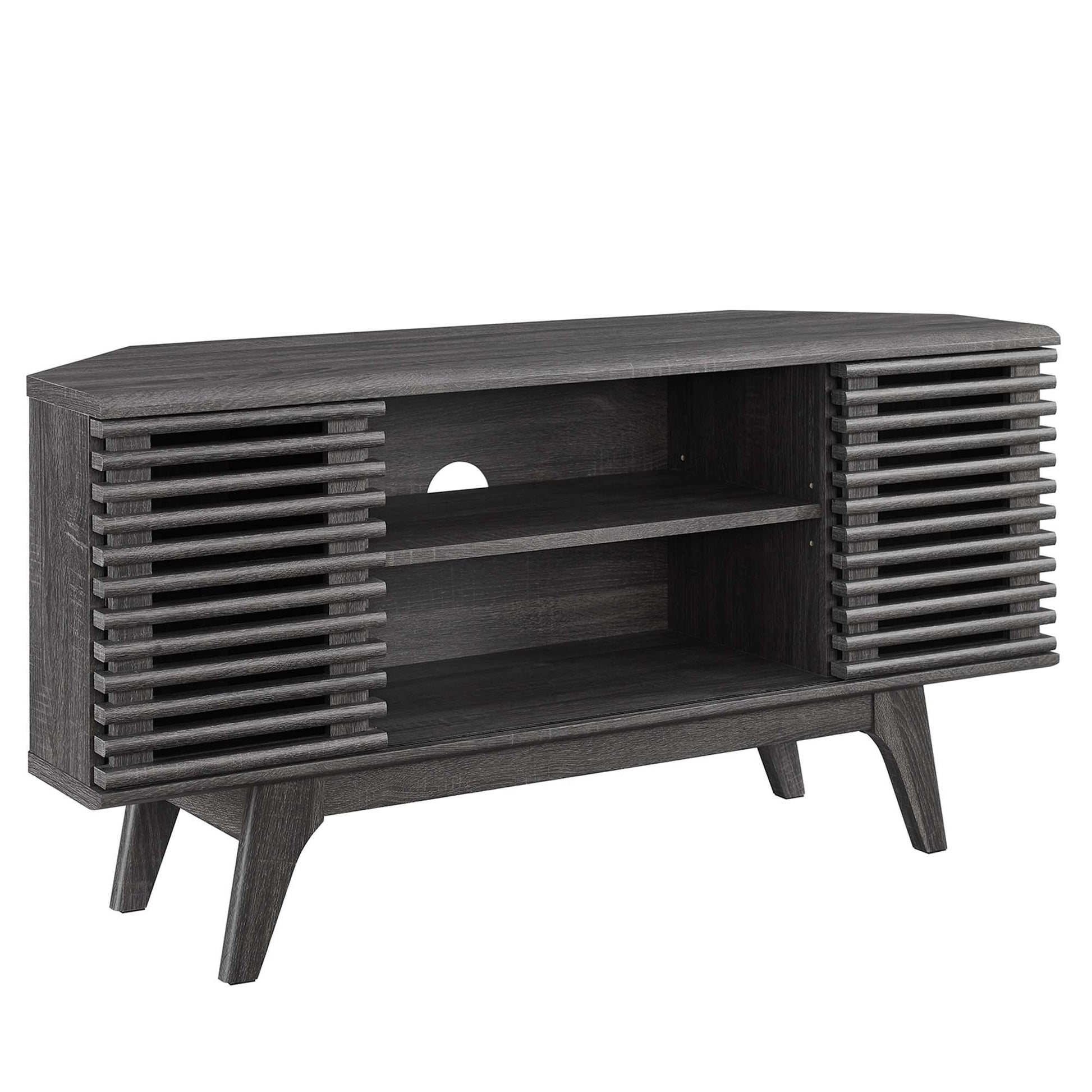 Render 46" Corner TV Stand - Charcoal