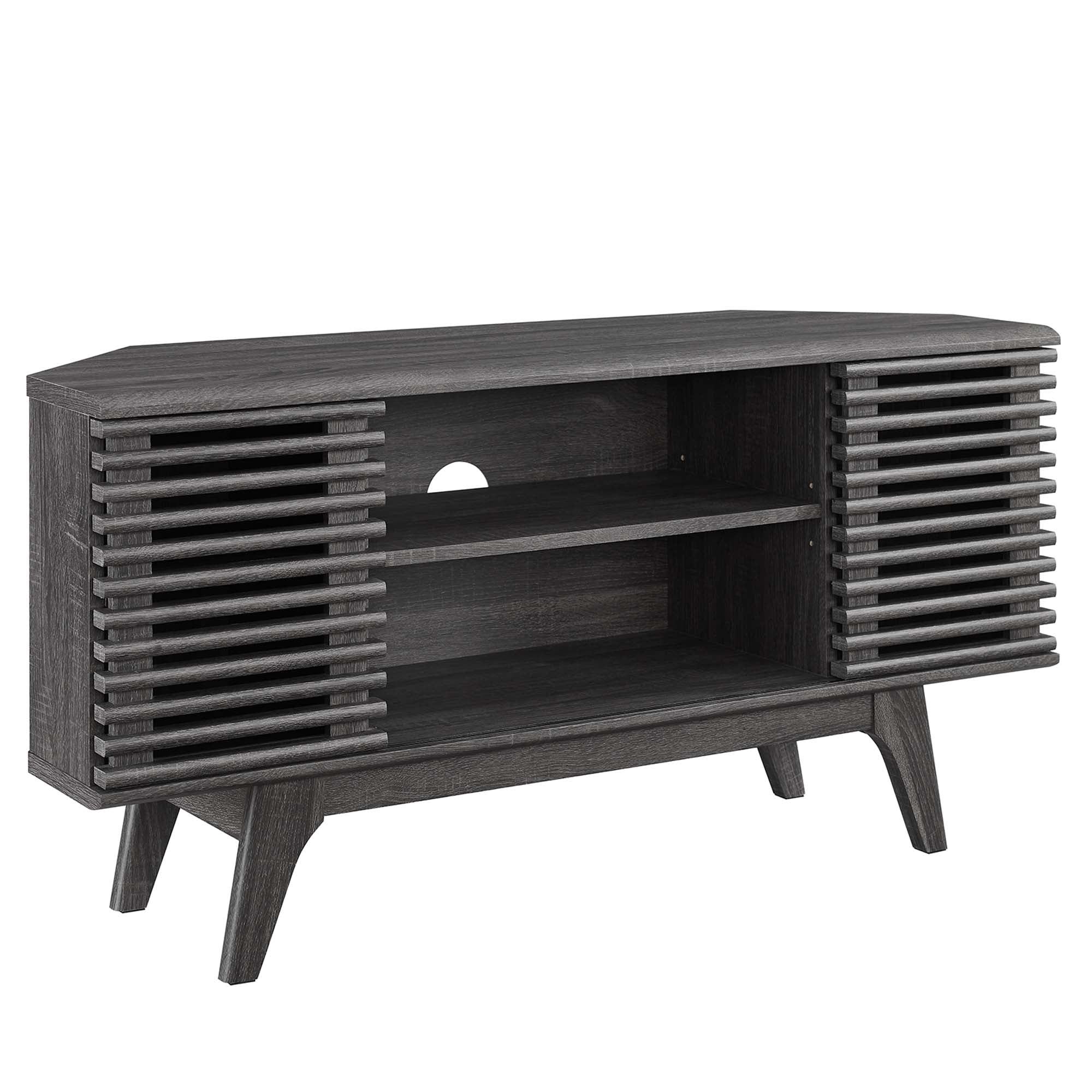 Render 46" Corner TV Stand - Charcoal