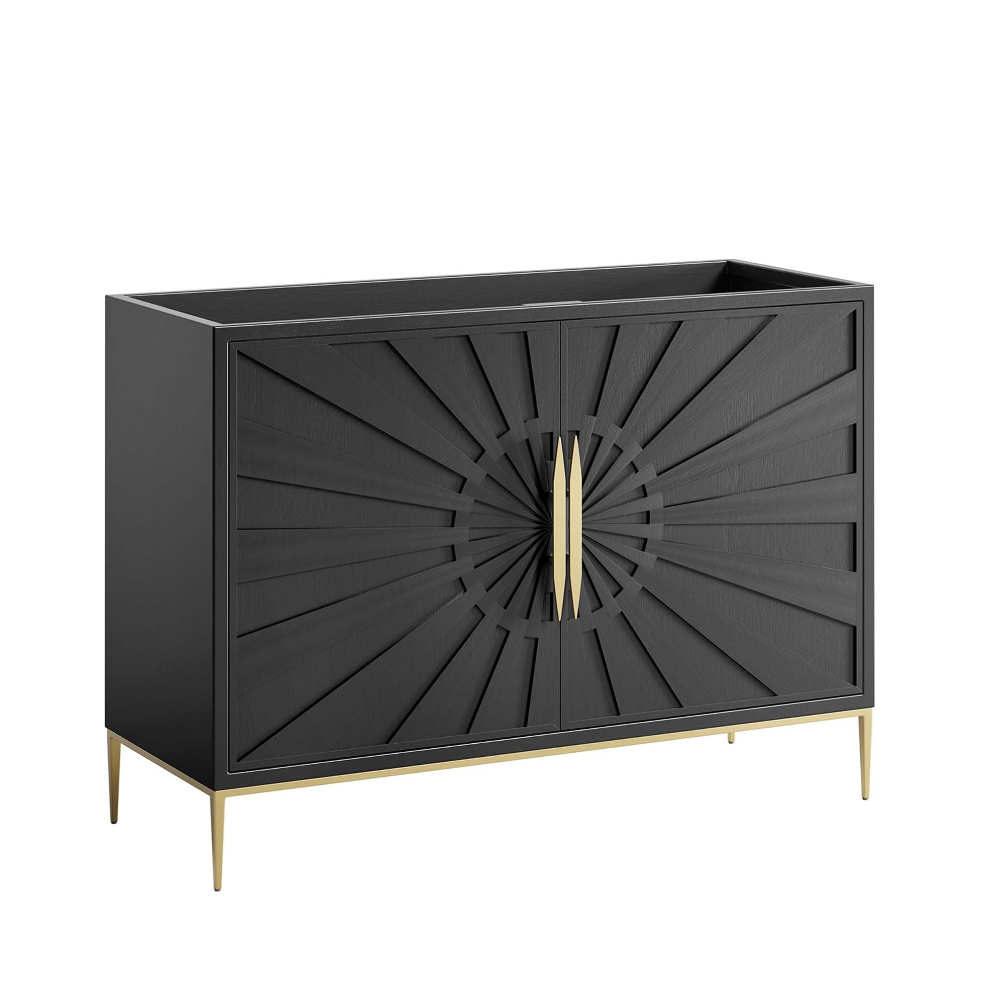 Awaken 48" Double or Single Sink Compatible (Not Included) Bathroom Vanity Cabinet - Black