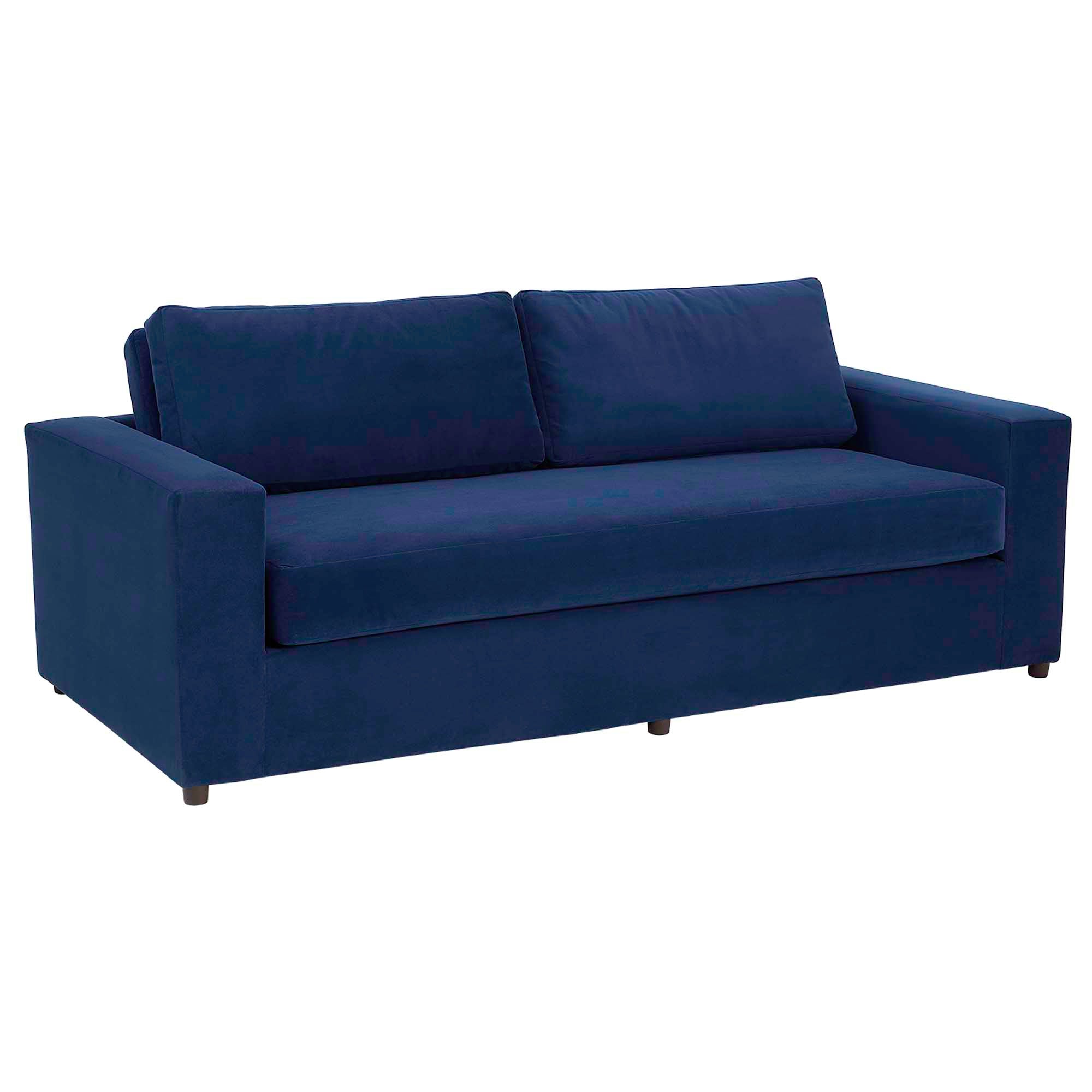 Avendale Velvet Sofa – Made in the USA With Bench Seat Cushion - Deep Navy