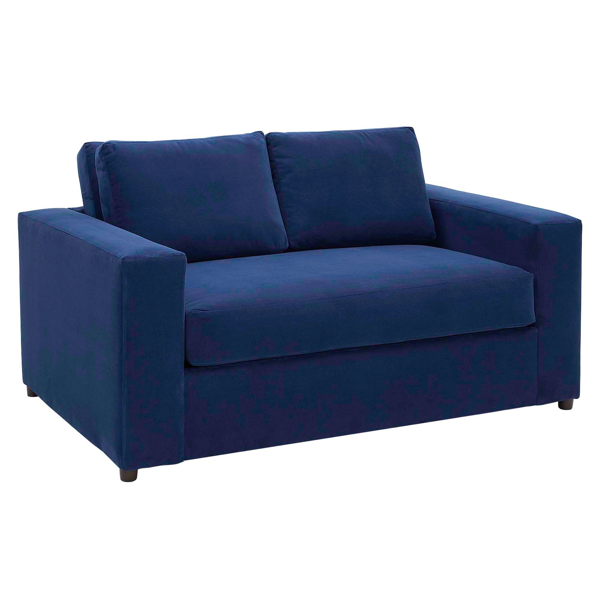 Avendale Velvet Loveseat – Made in the USA With Bench Seat Cushion - Deep Navy