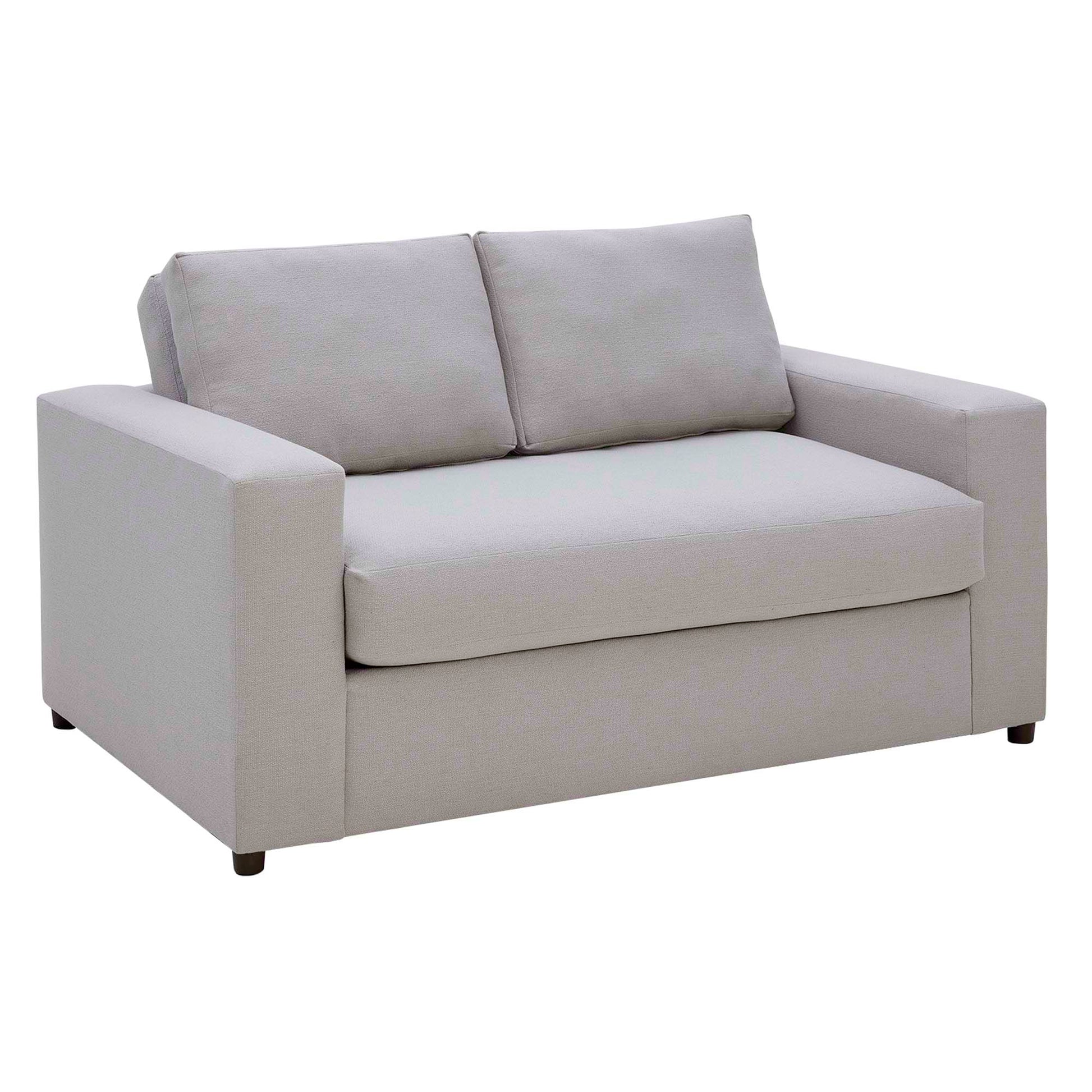 Avendale Linen Blend Loveseat – Made in the USA With Bench Seat Cushion - Flint Gray Linen Blend