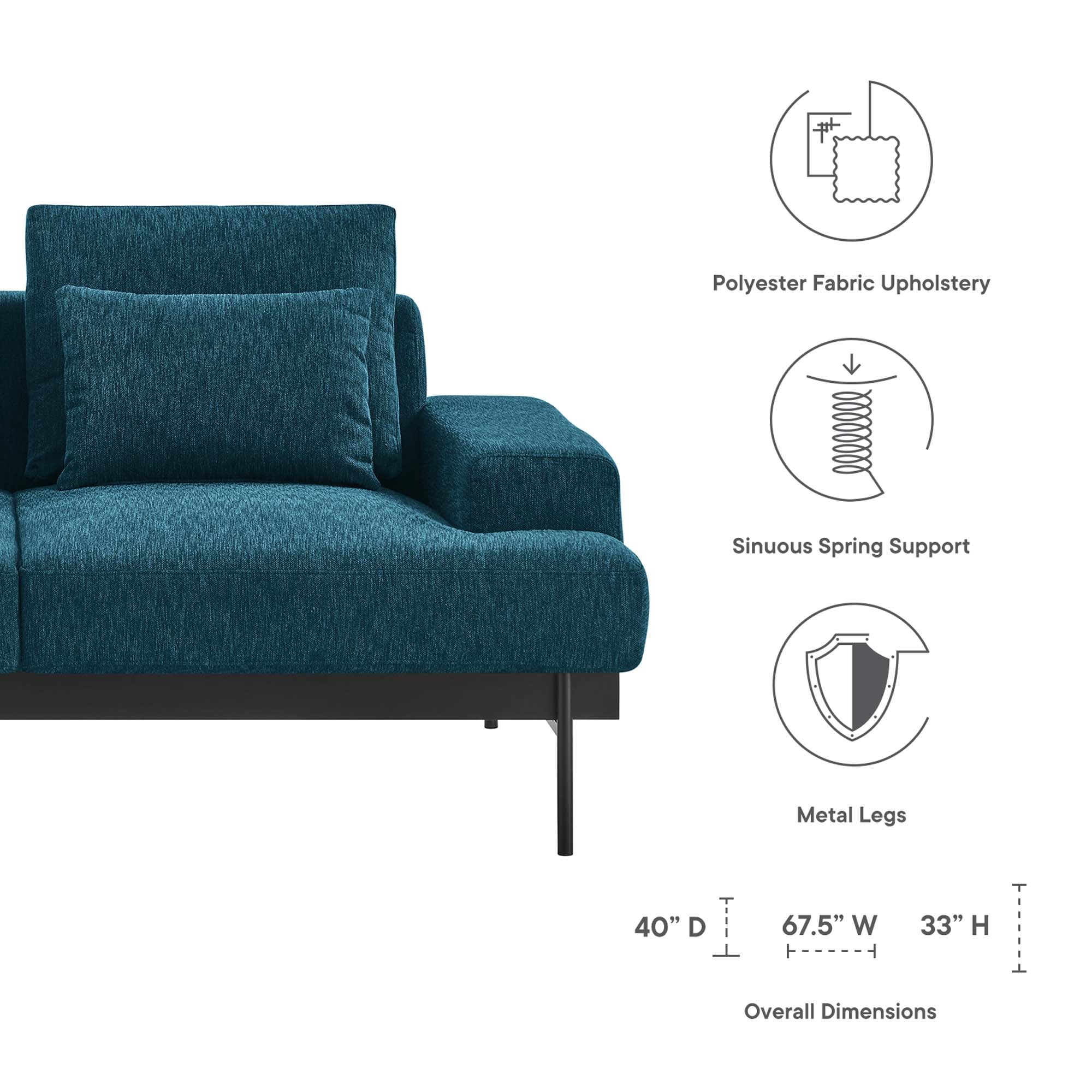 Proximity Upholstered Fabric Loveseat - Light Gray