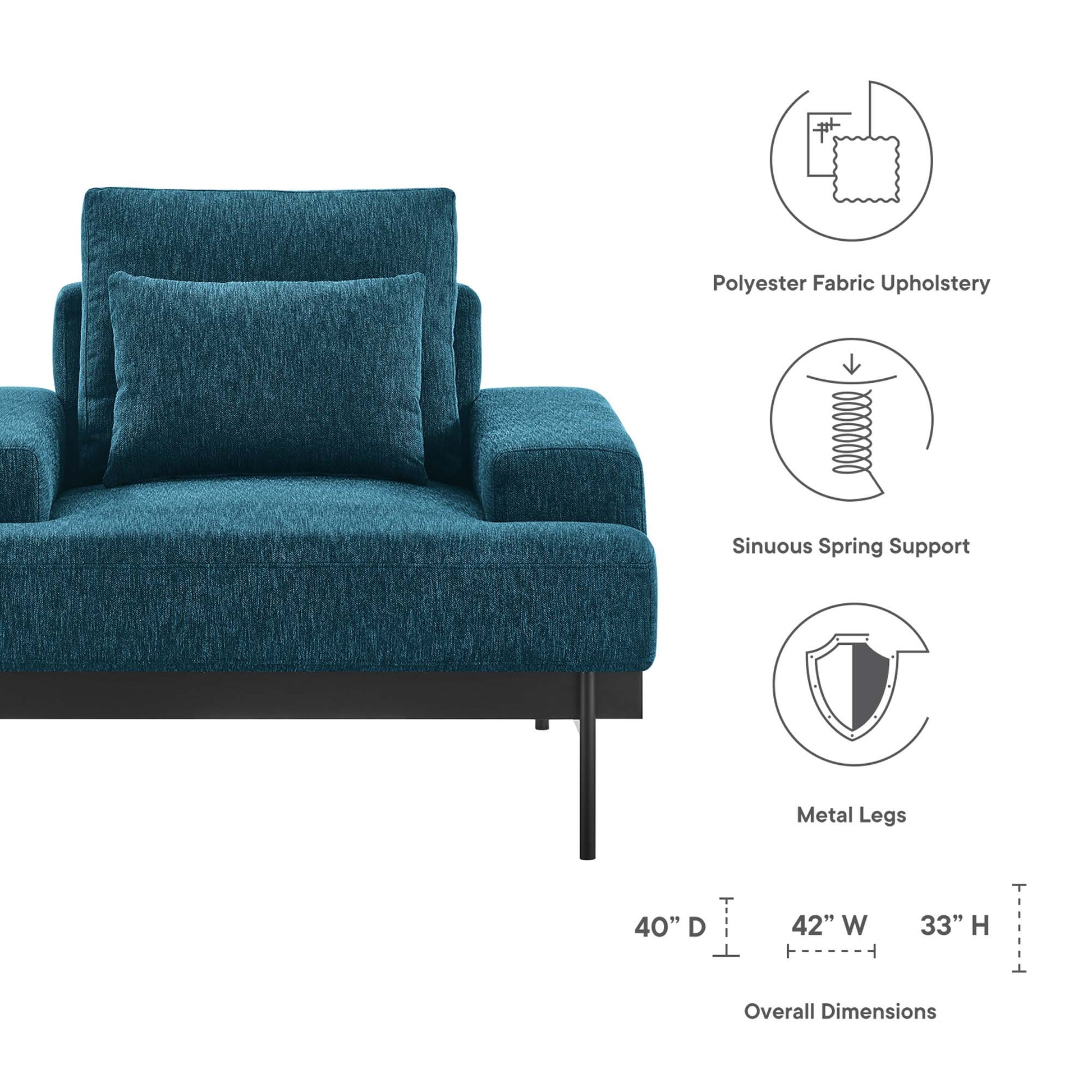 Proximity Upholstered Fabric Armchair - Charcoal