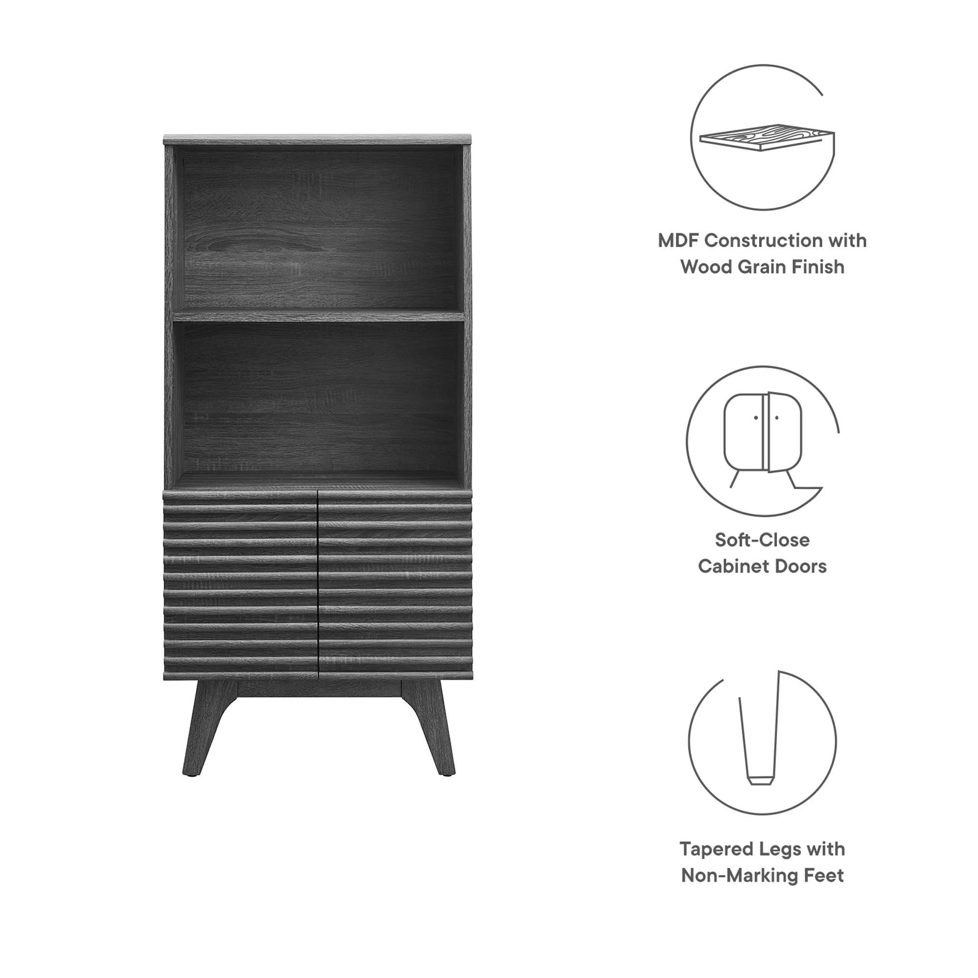 Render Display Cabinet Bookshelf - Oak