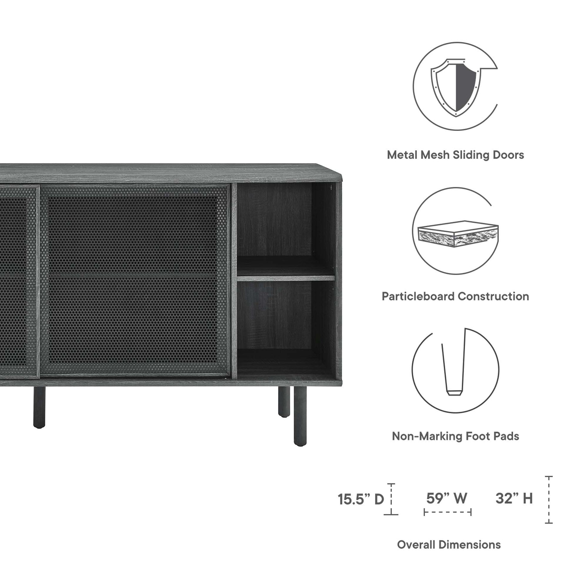 Kurtis 59" Sideboard - Oak