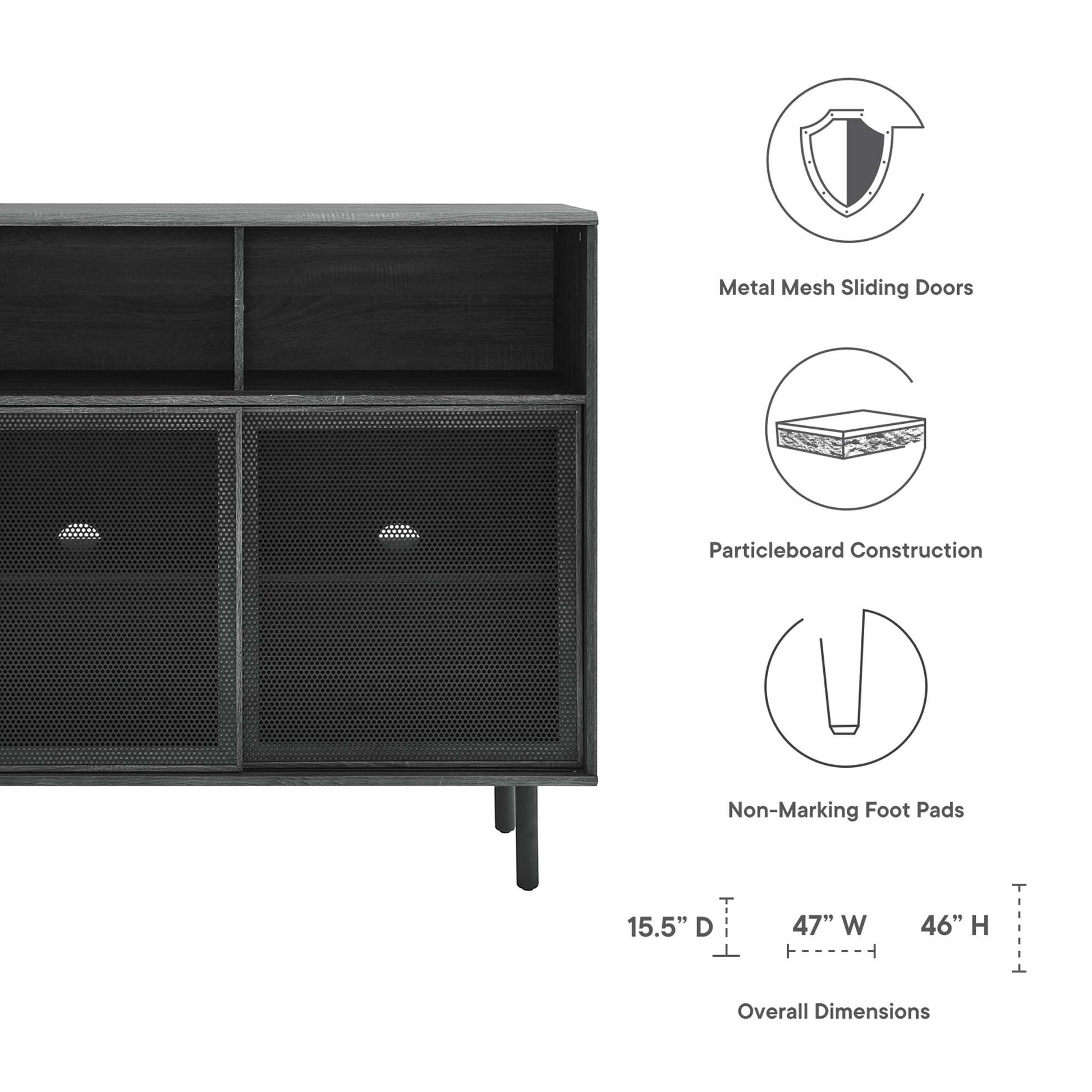 Kurtis 47" Display Cabinet - Oak