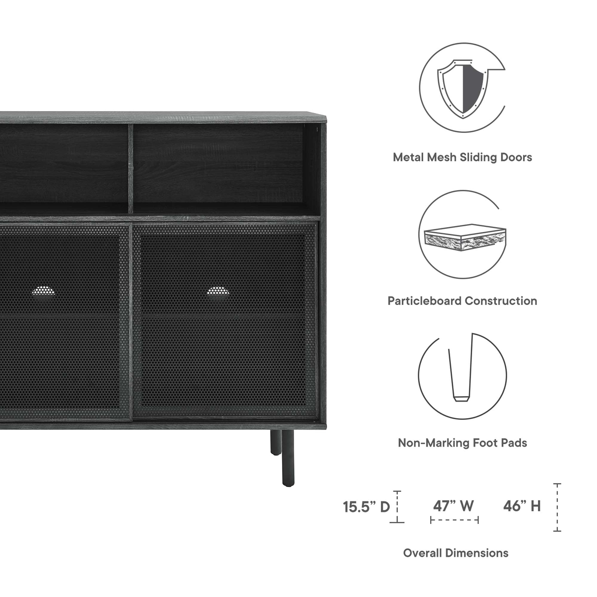 Kurtis 47" Display Cabinet - Oak