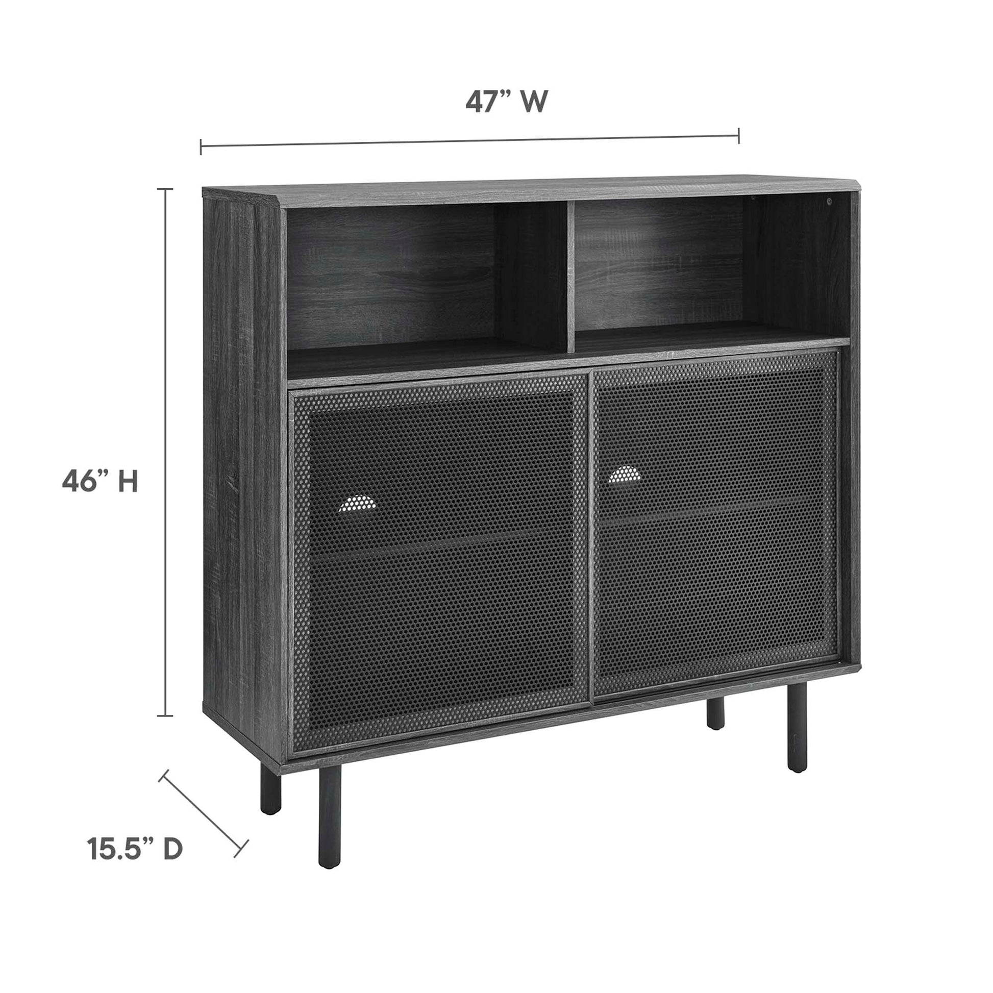 Kurtis 47" Display Cabinet - Walnut