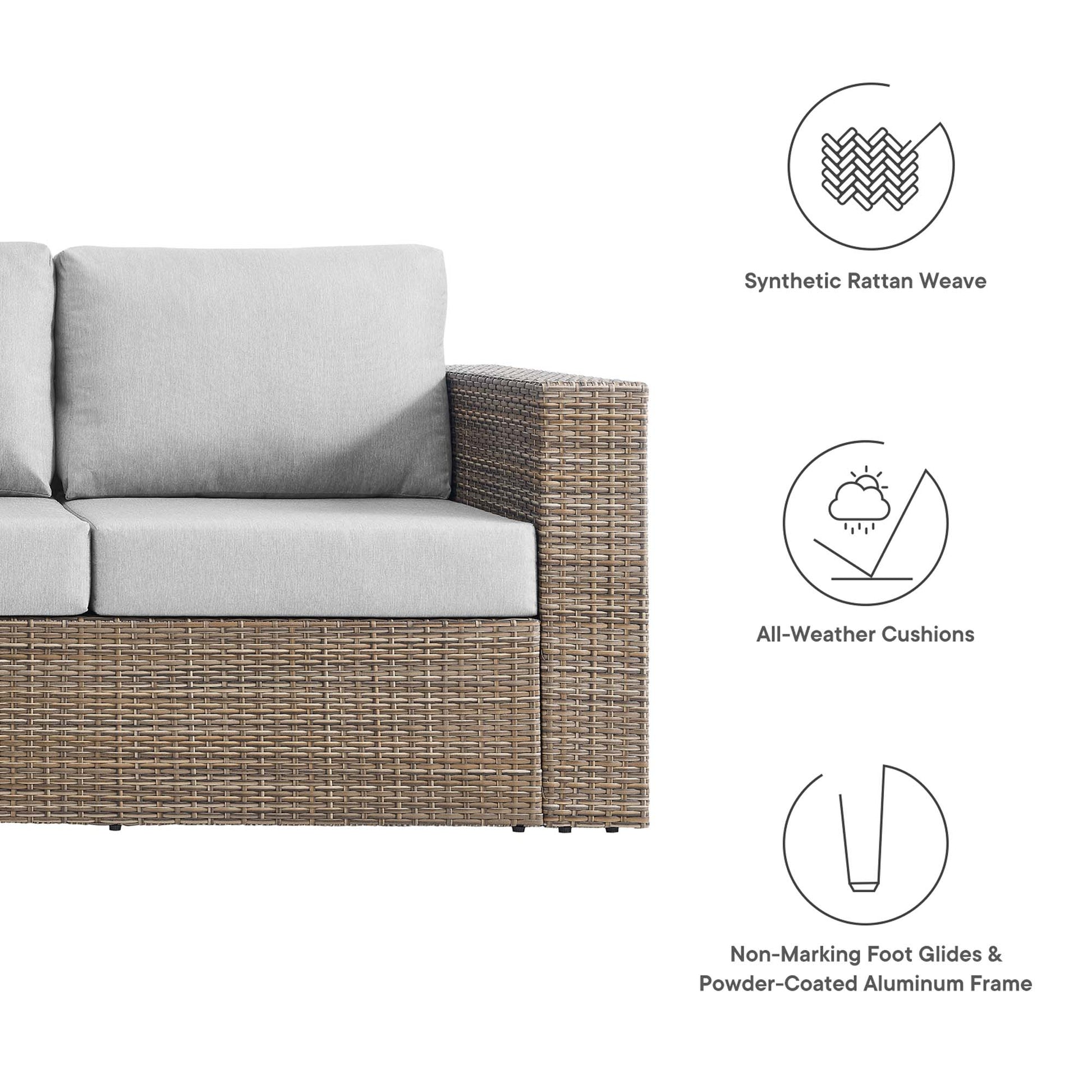 Convene Outdoor Patio Sofa - Cappuccino White