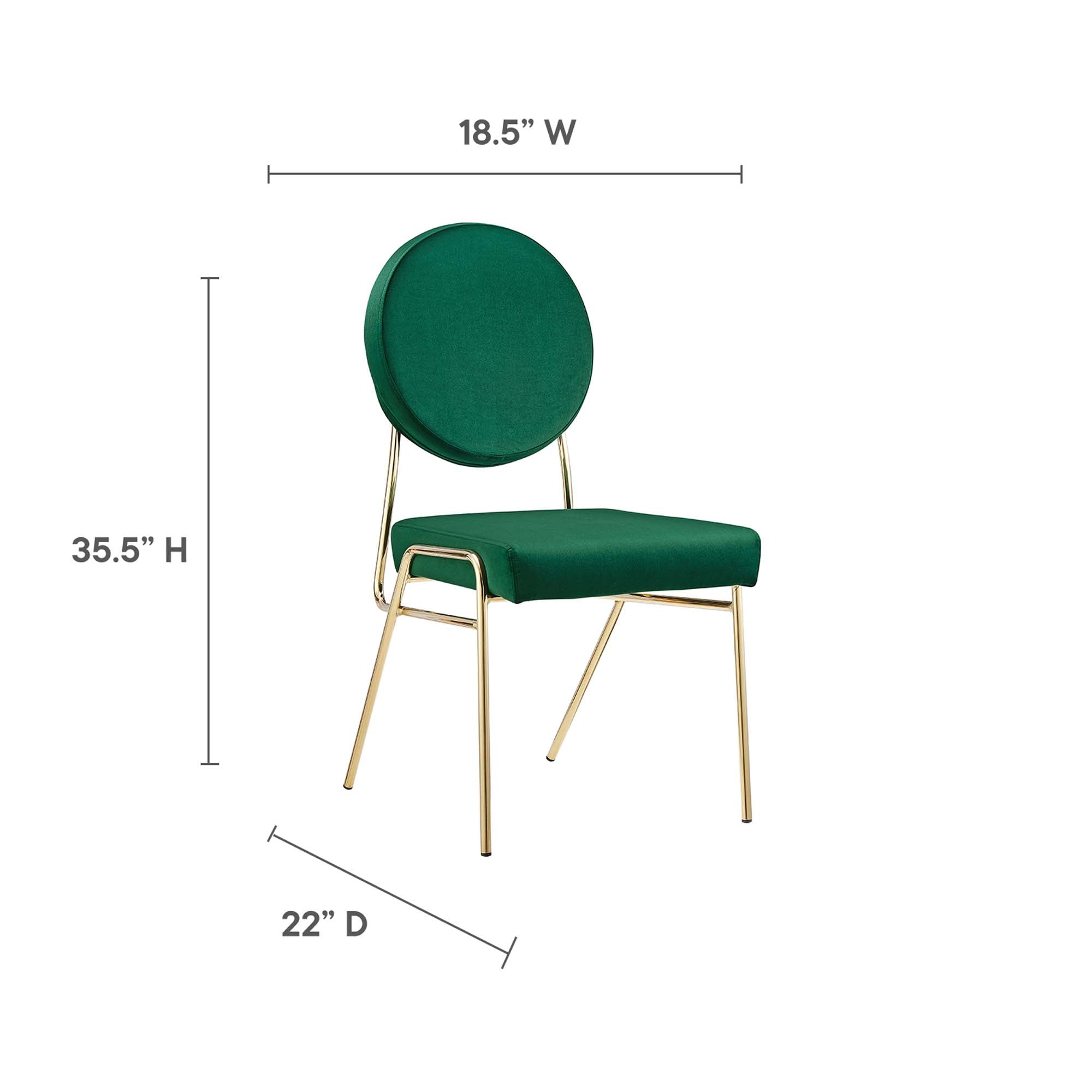 Craft Performance Velvet Dining Side Chair - Gold Navy