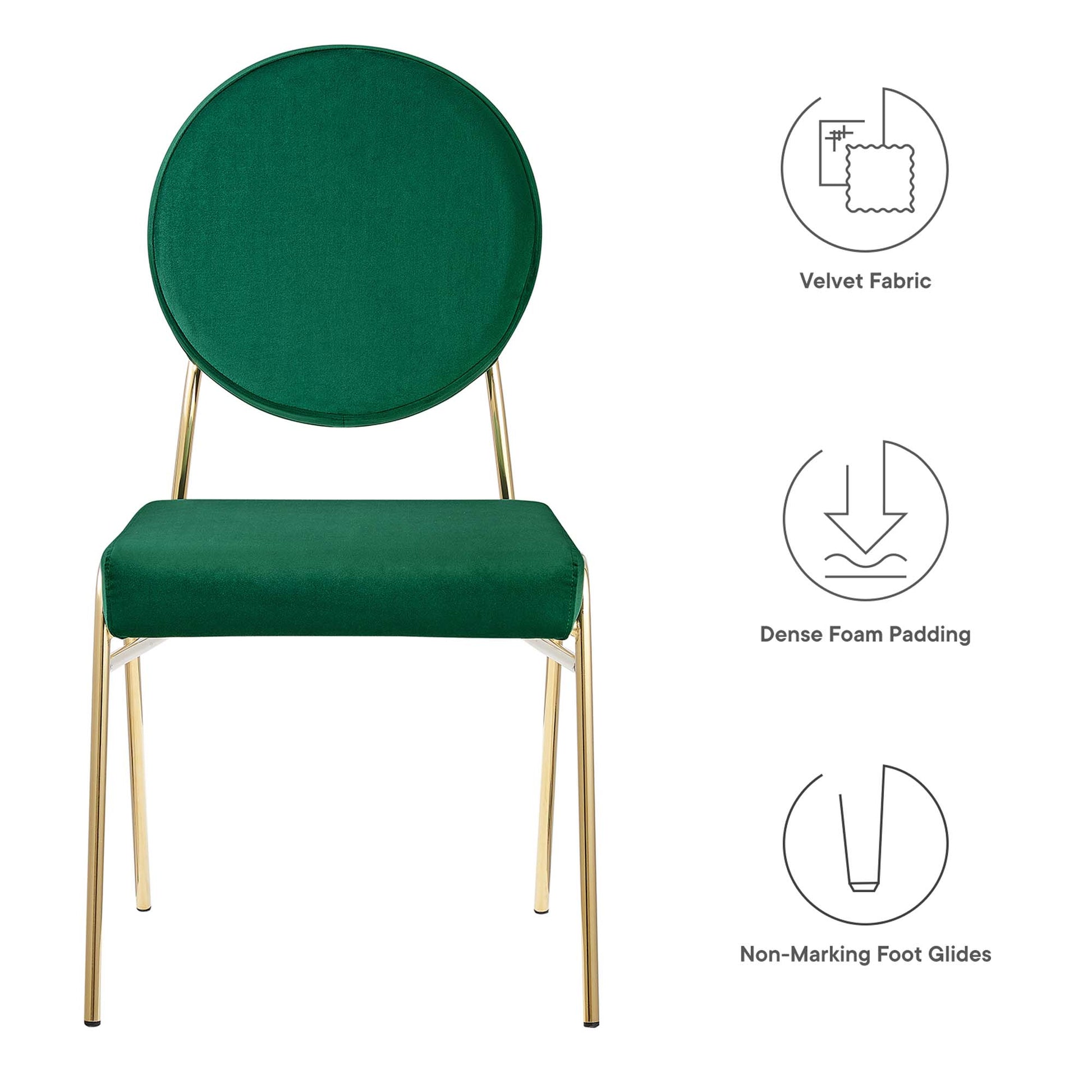 Craft Performance Velvet Dining Side Chair - Gold Gray
