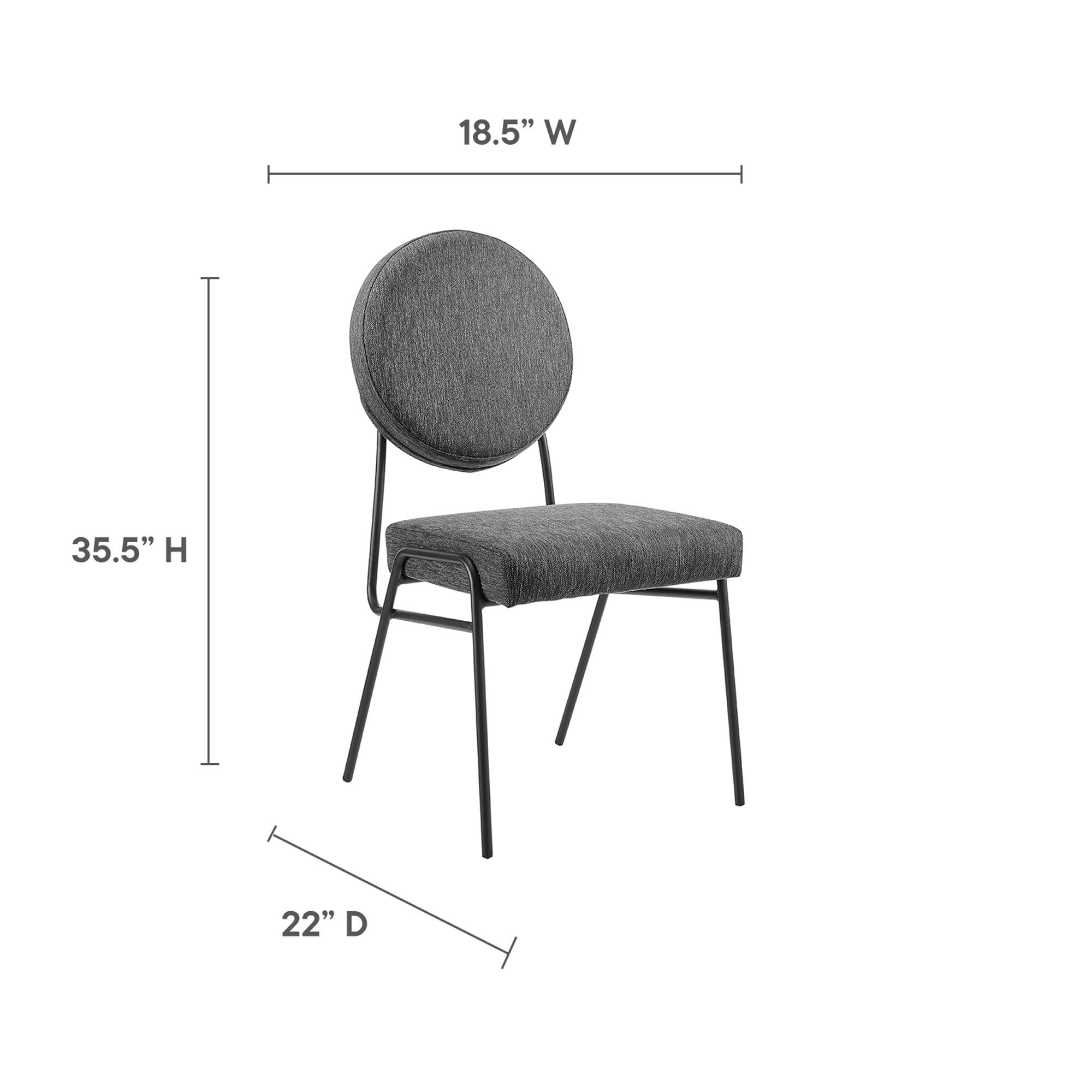 Craft Upholstered Fabric Dining Side Chairs - Black White