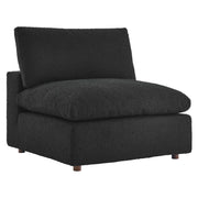 Commix Down Filled Overstuffed Boucle Fabric Armless Chair - Black