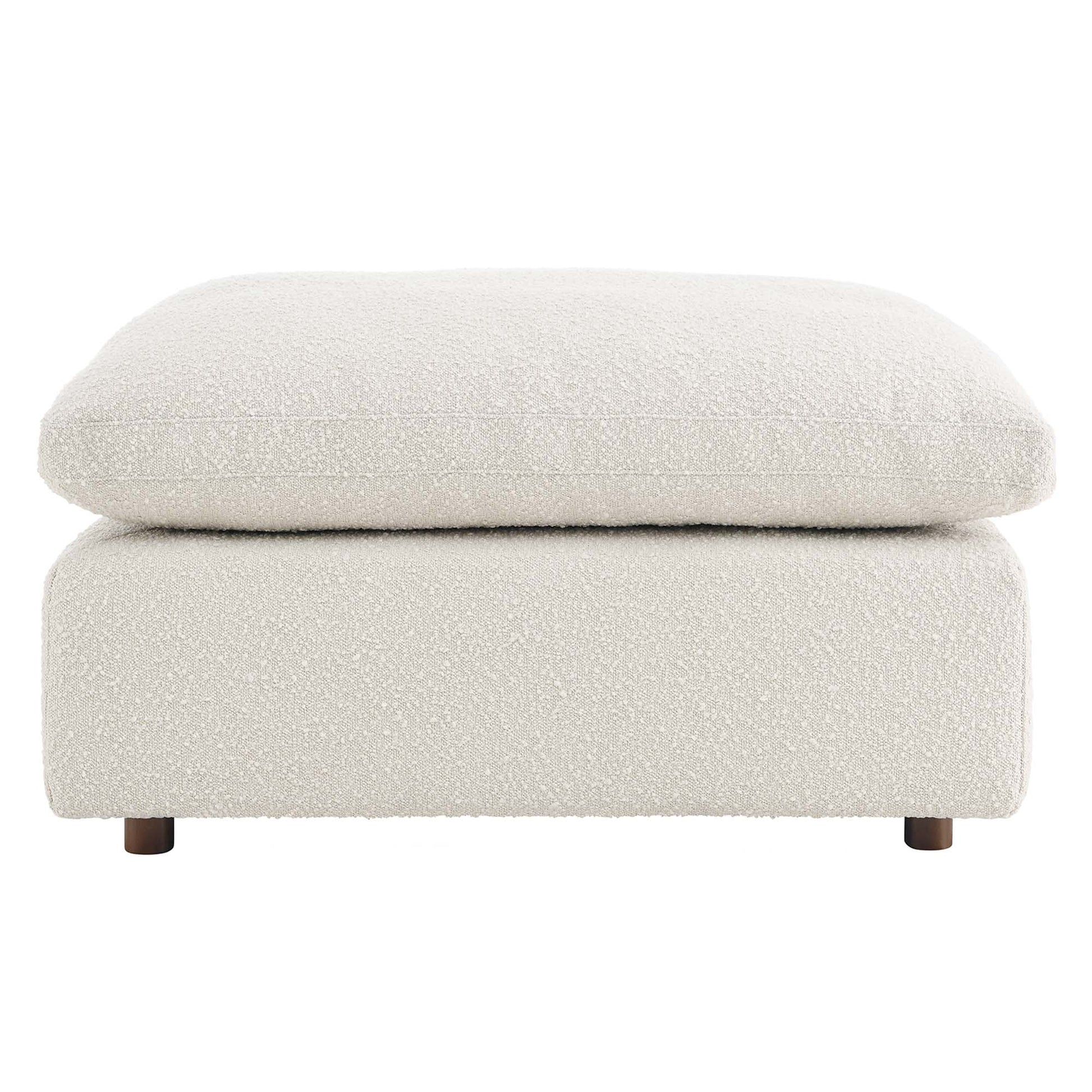 Commix Down Filled Overstuffed Boucle Fabric Ottoman