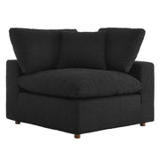 Commix Down Filled Overstuffed Boucle Fabric Corner Chair - Black