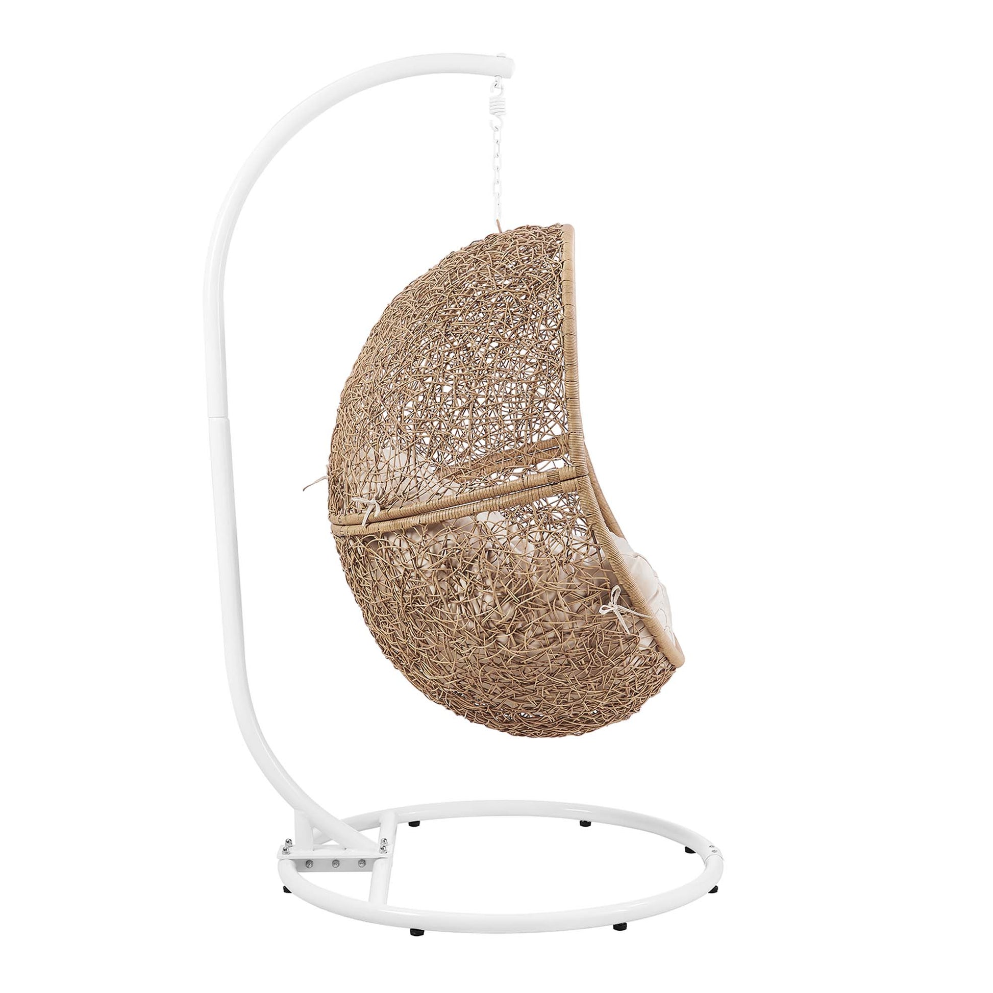 Encase Outdoor Patio Rattan Swing Chair - Gray White