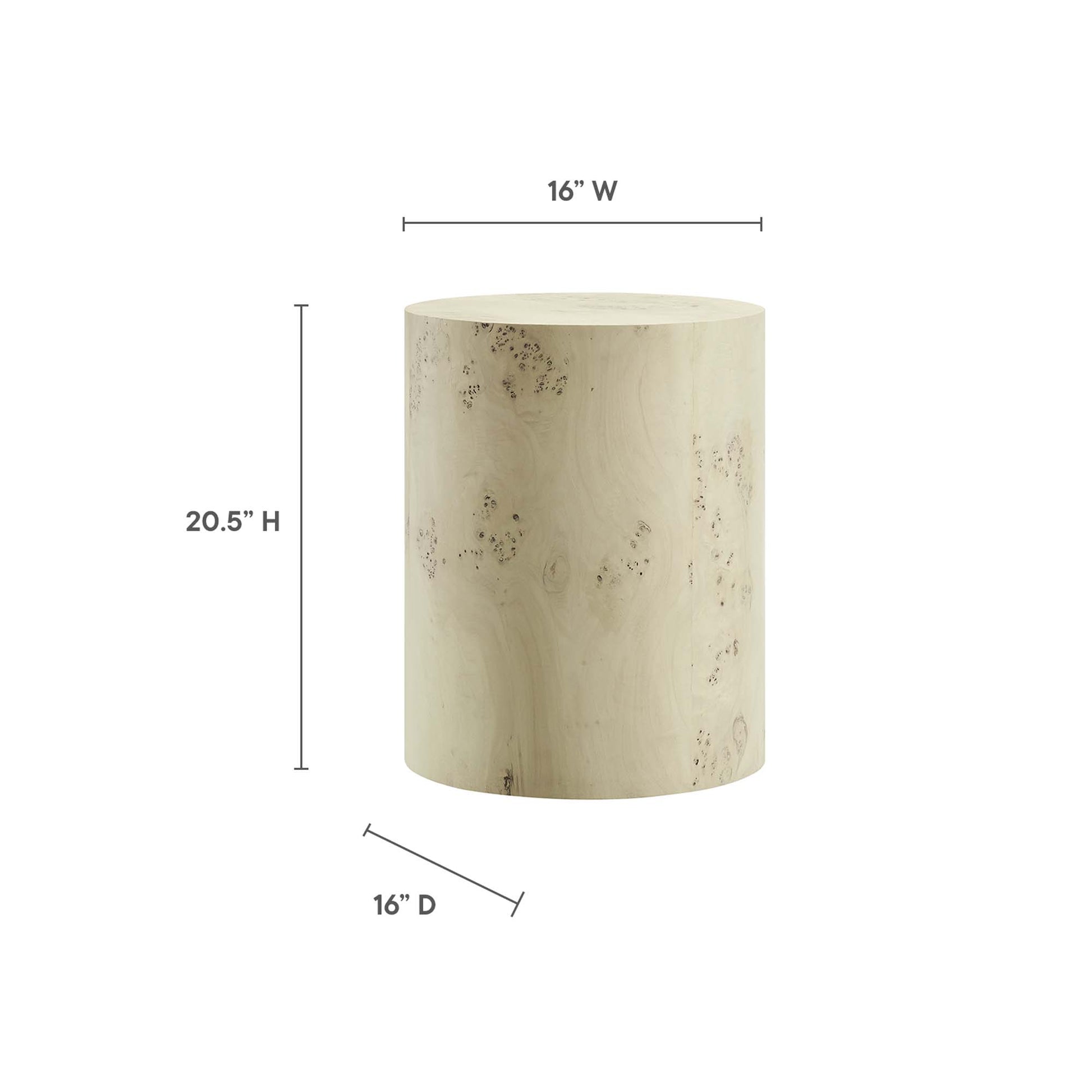 Cosmos 16" Round Burl Wood Side Table - Natural Burl