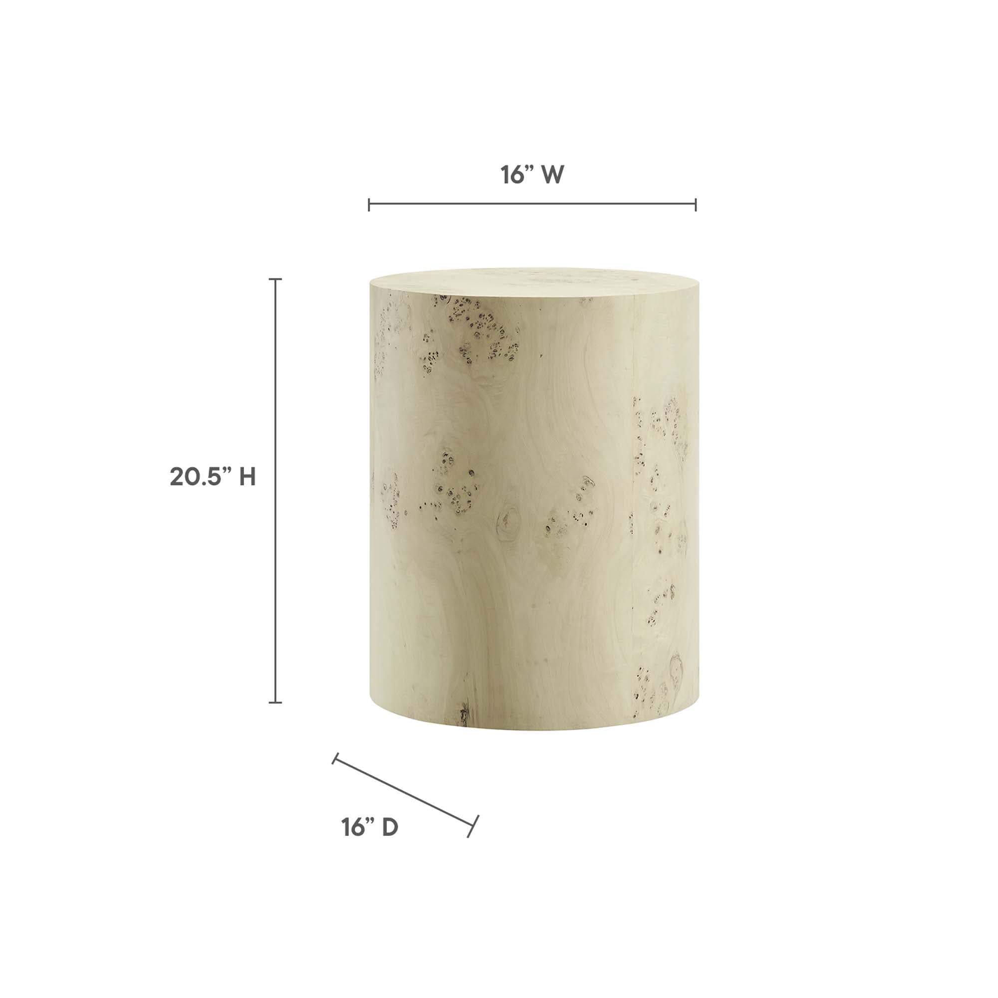 Cosmos 16" Round Burl Wood Side Table - Natural Burl