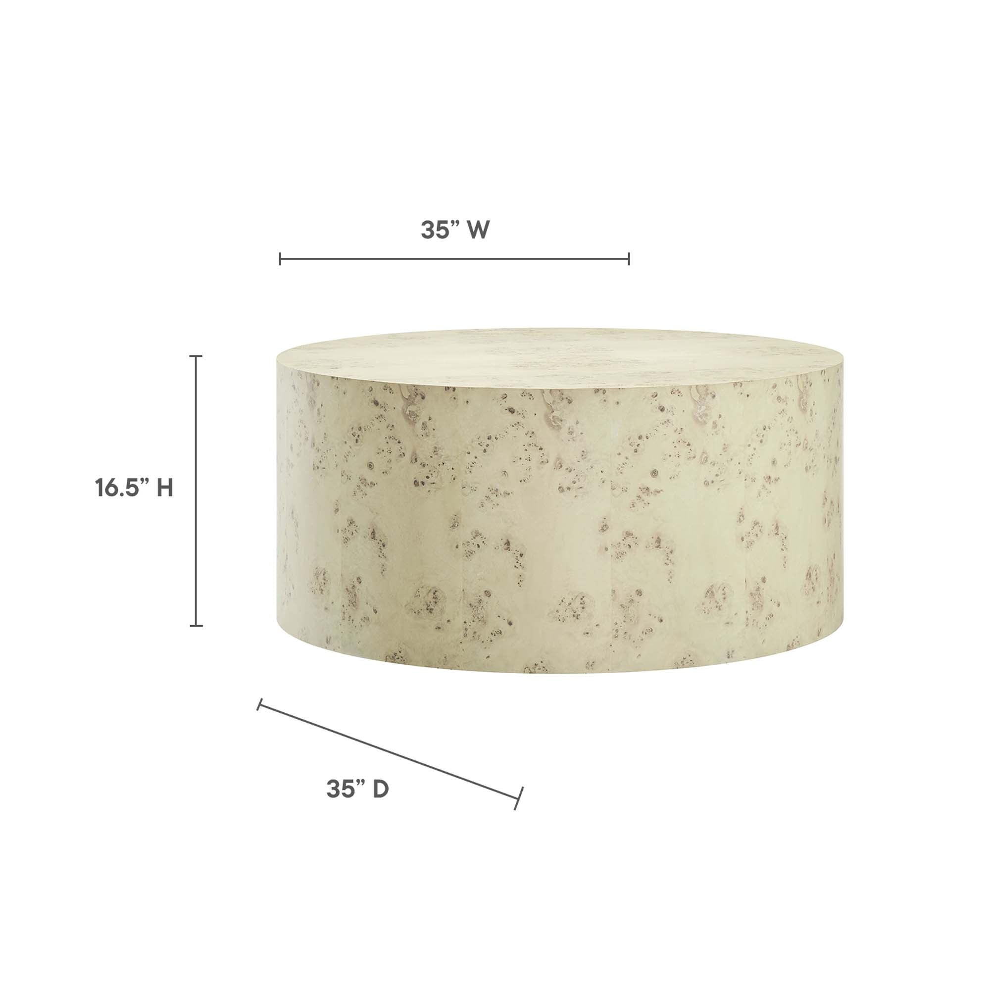 Cosmos 35" Round Burl Wood Coffee Table - Natural Burl
