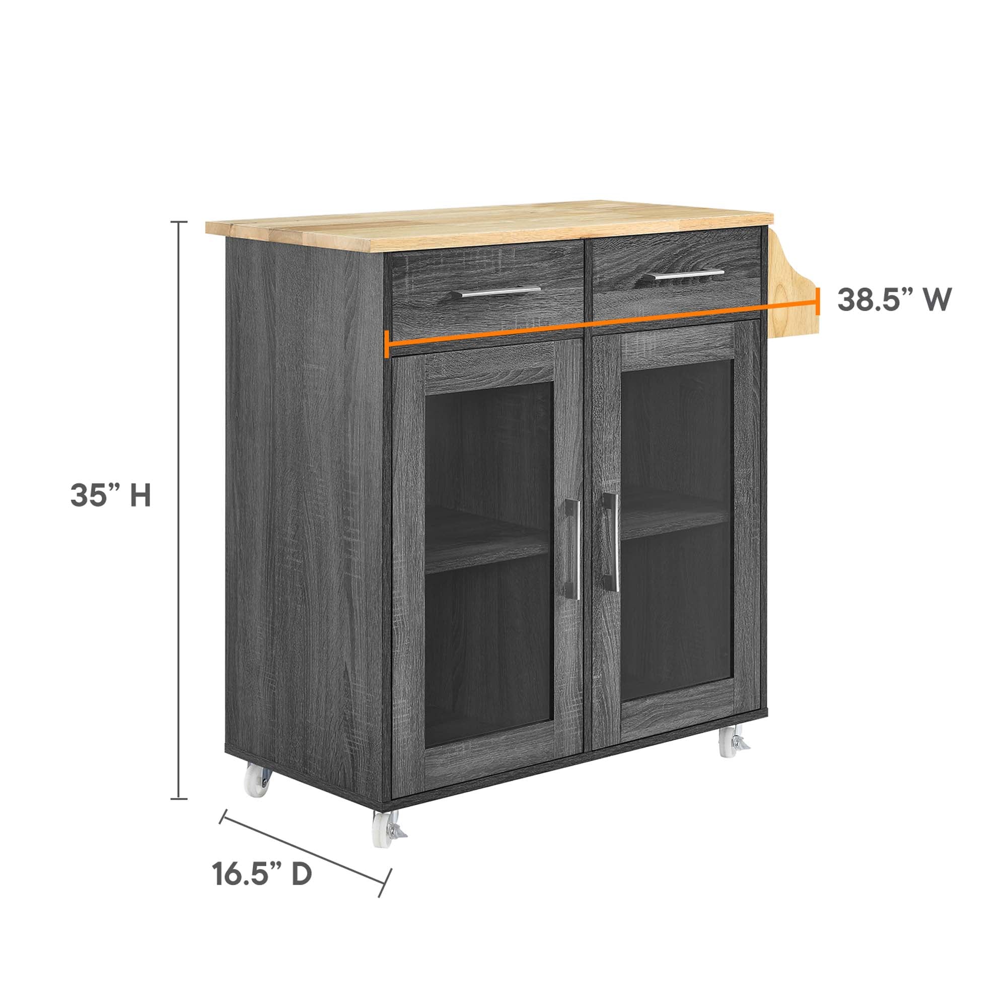 Cuisine Kitchen Cart - Light Gray Natural