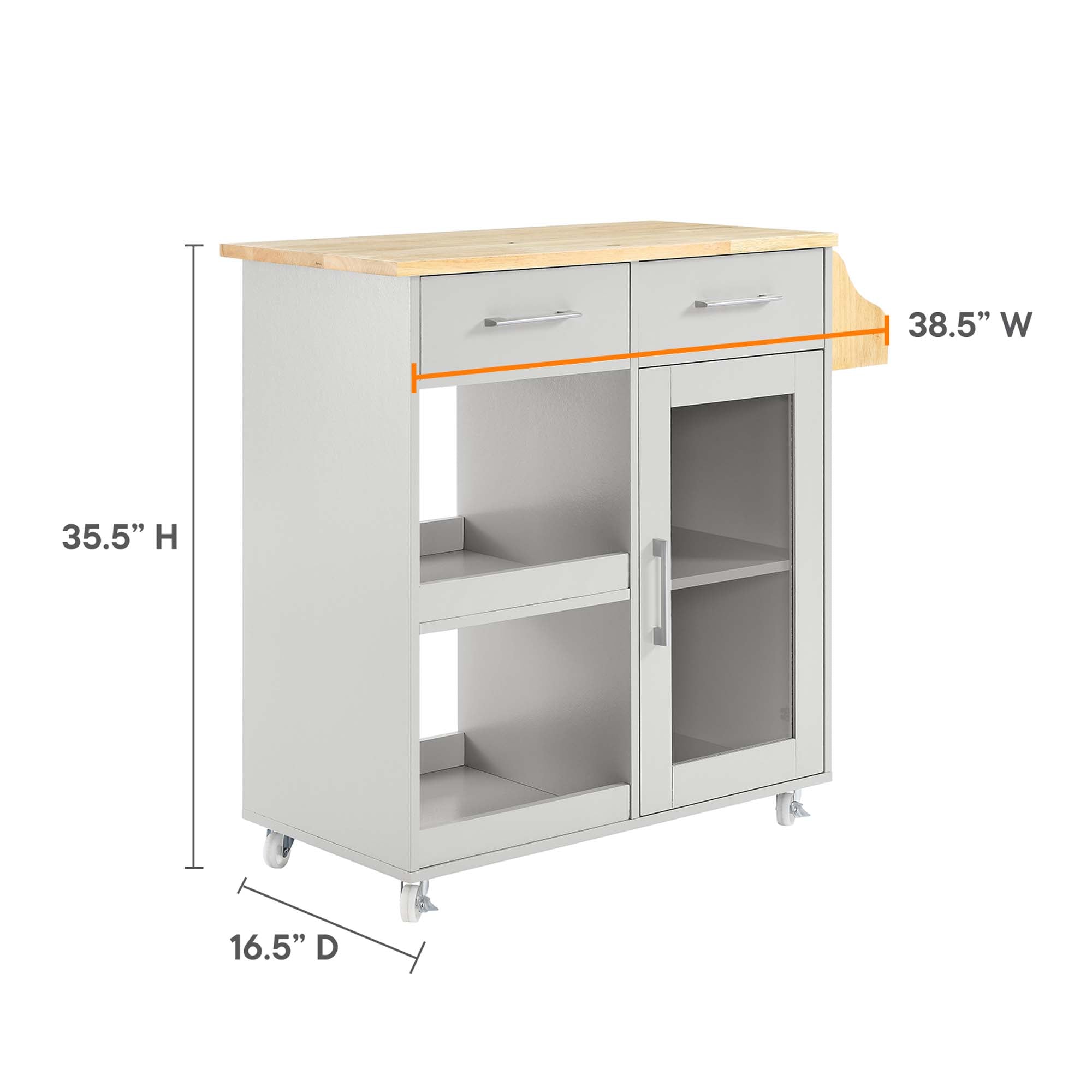 Culinary Kitchen Cart With Spice Rack