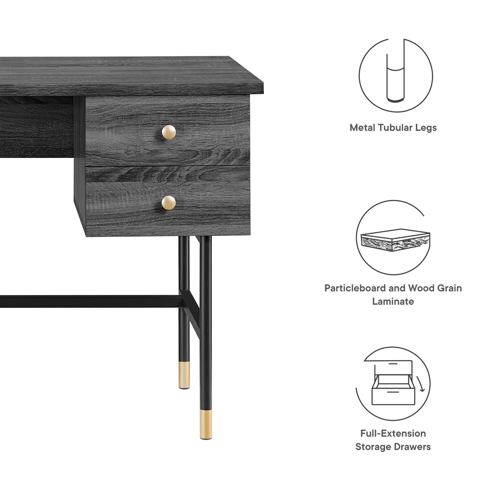 Nexus Office Desk - Black Walnut