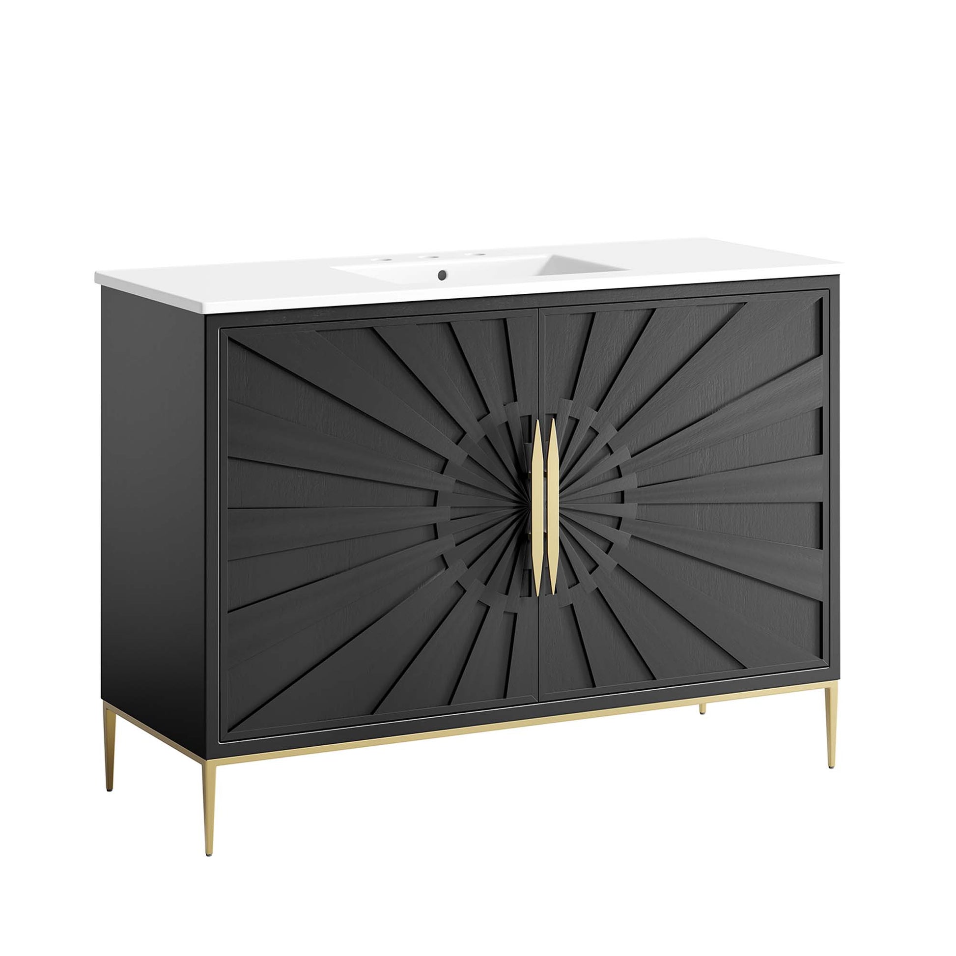 Awaken 48" Bathroom Vanity - White Black
