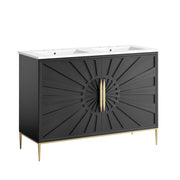 Awaken 48" Double Sink Bathroom Vanity - White Black