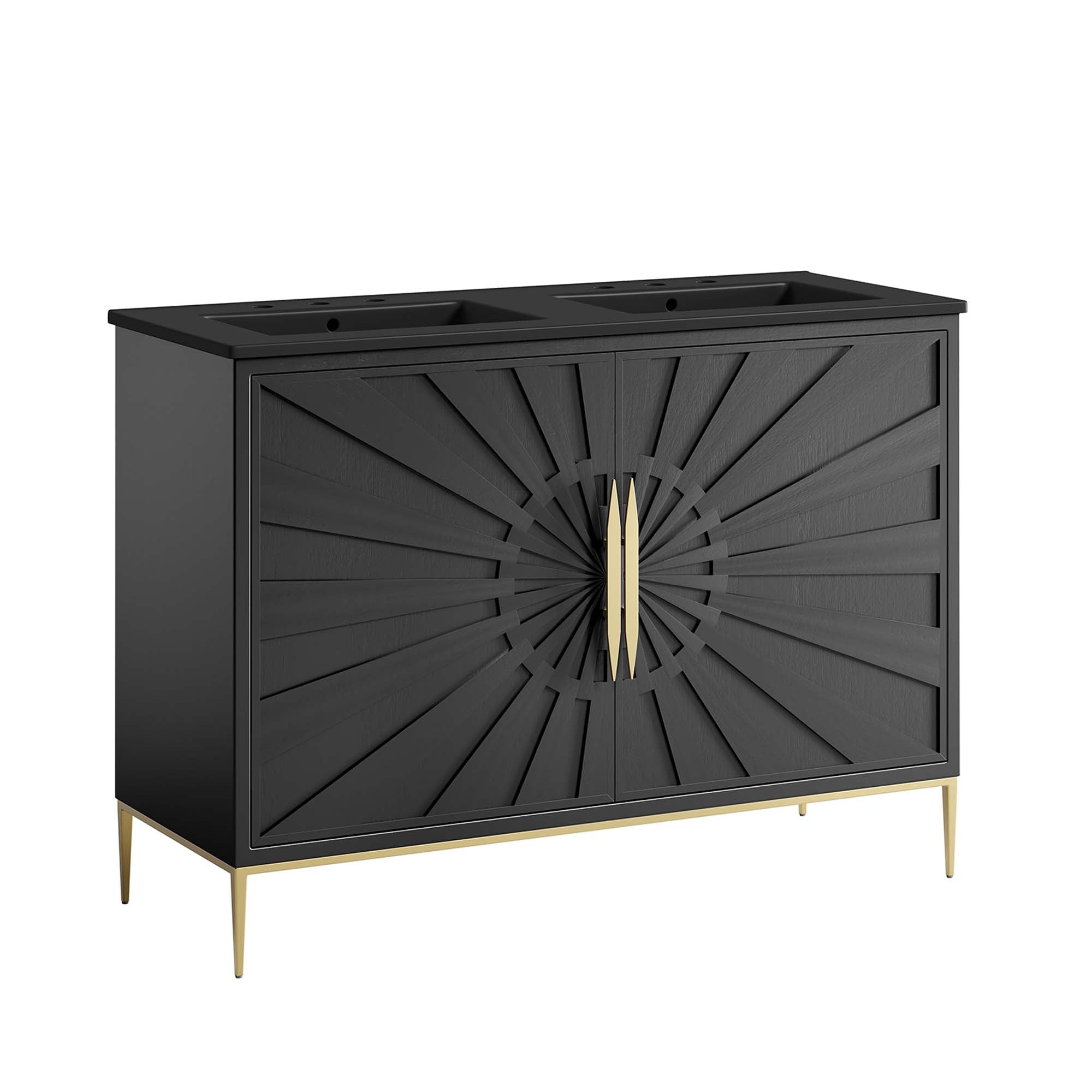 Awaken 48" Double Sink Bathroom Vanity - Black Black
