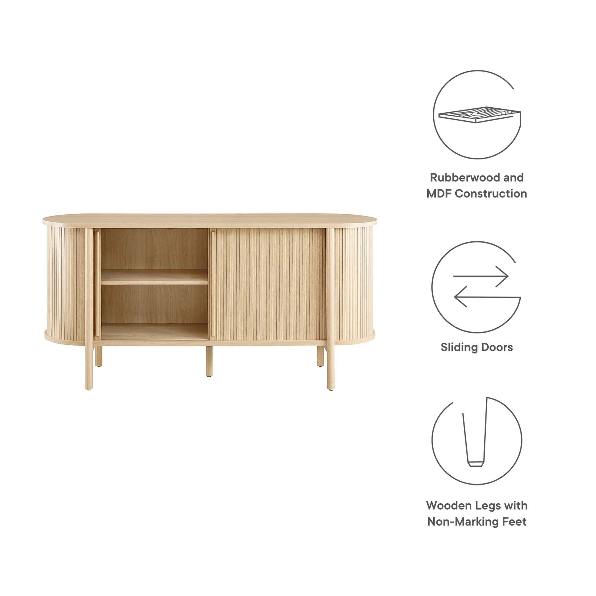 Cadence 63" Curved Sideboard - Walnut