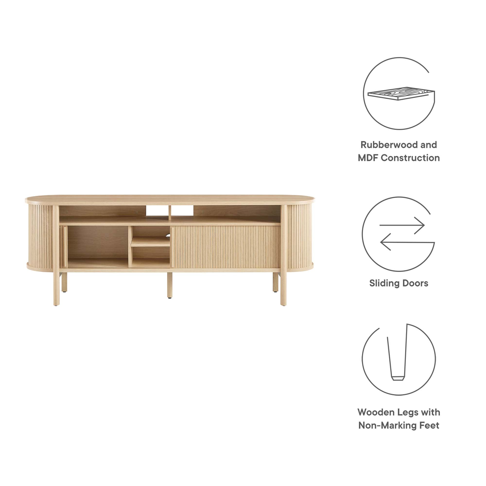 Cadence 71" Curved TV Stand - Walnut