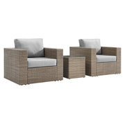 Convene Outdoor Patio 3-Piece Furniture Set - Cappuccino Gray