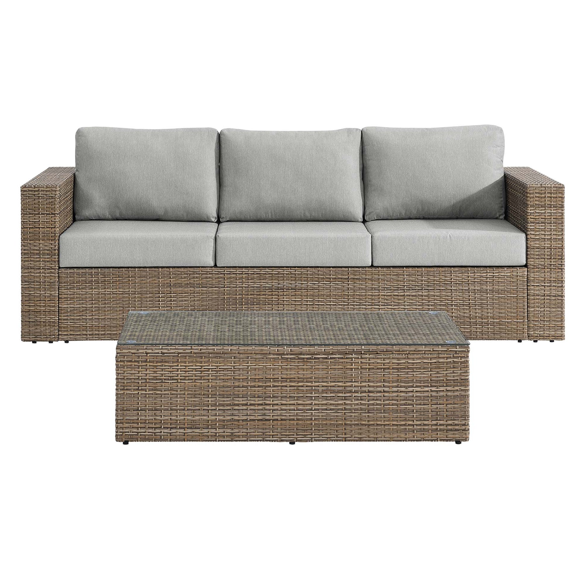Convene 2-Piece Outdoor Patio Furniture Set - Cappuccino White