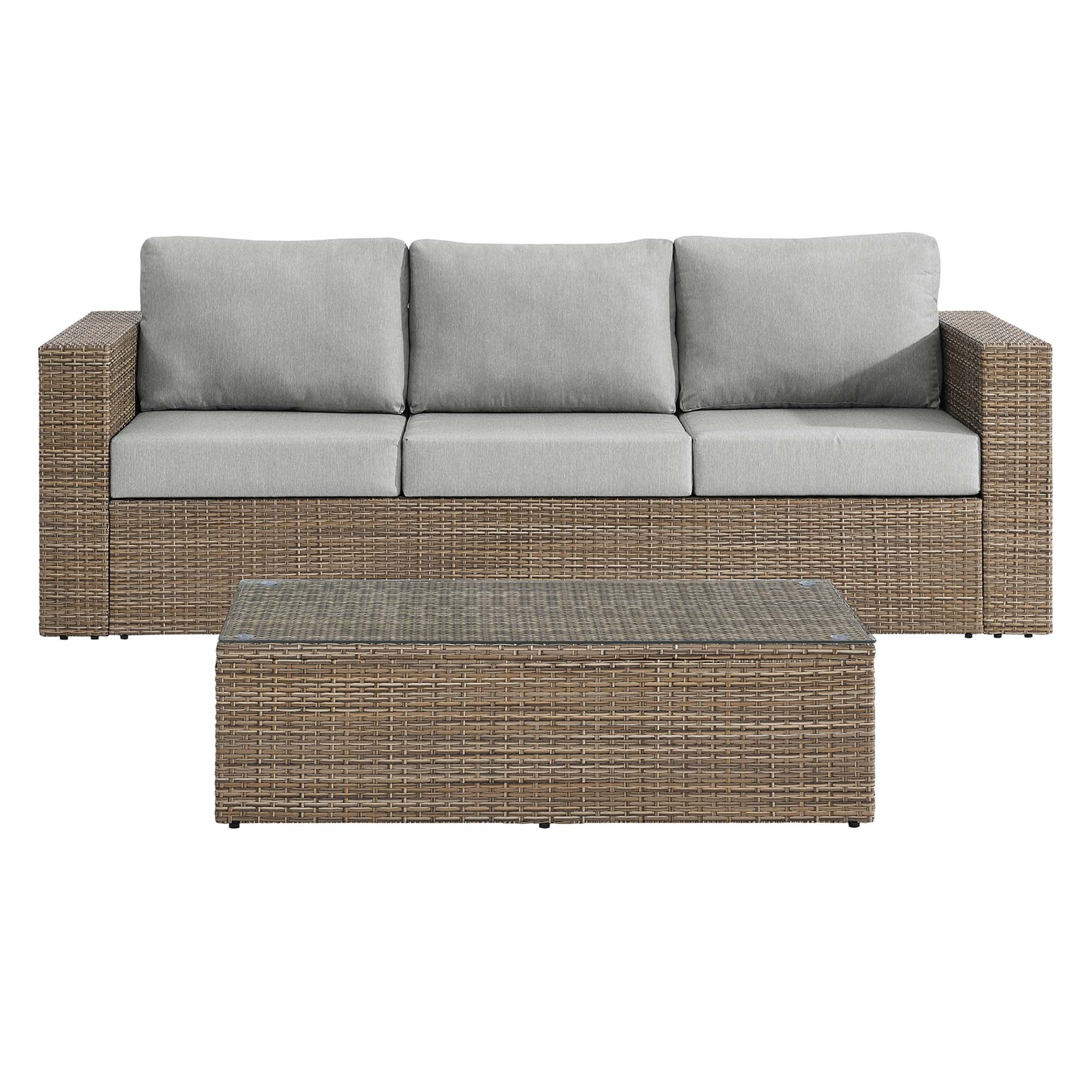 Convene 2-Piece Outdoor Patio Furniture Set - Cappuccino White