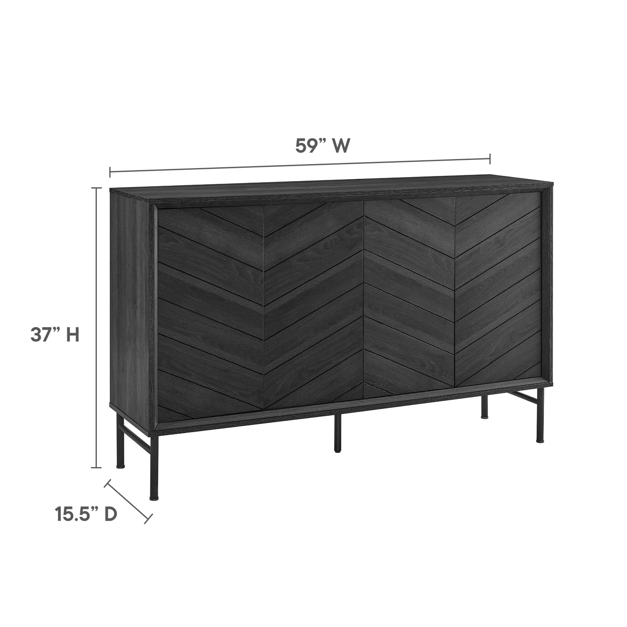Harper Chevron Sideboard - Walnut