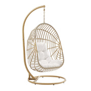Amalie Wicker Rattan Outdoor Patio Rattan Swing Chair - Natural White
