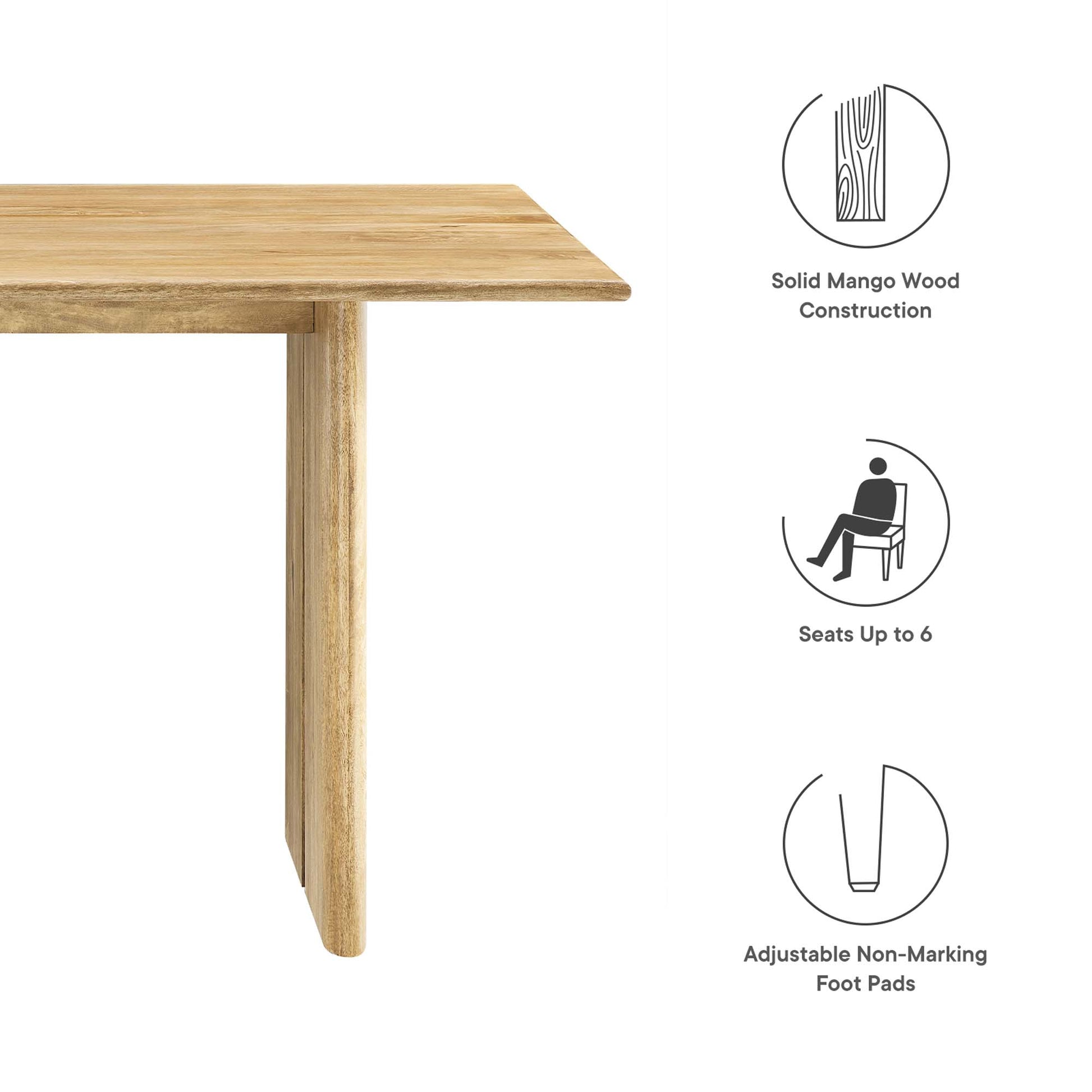 Amistad 60" Wood Dining Table - Walnut