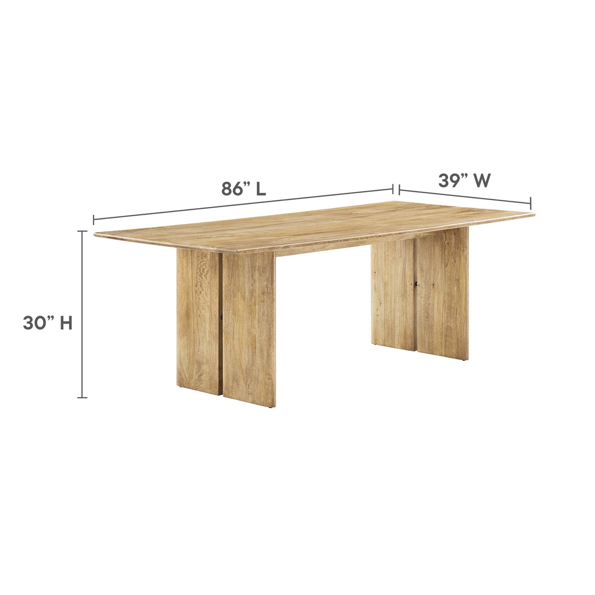 Amistad 86" Wood Dining Table - Walnut