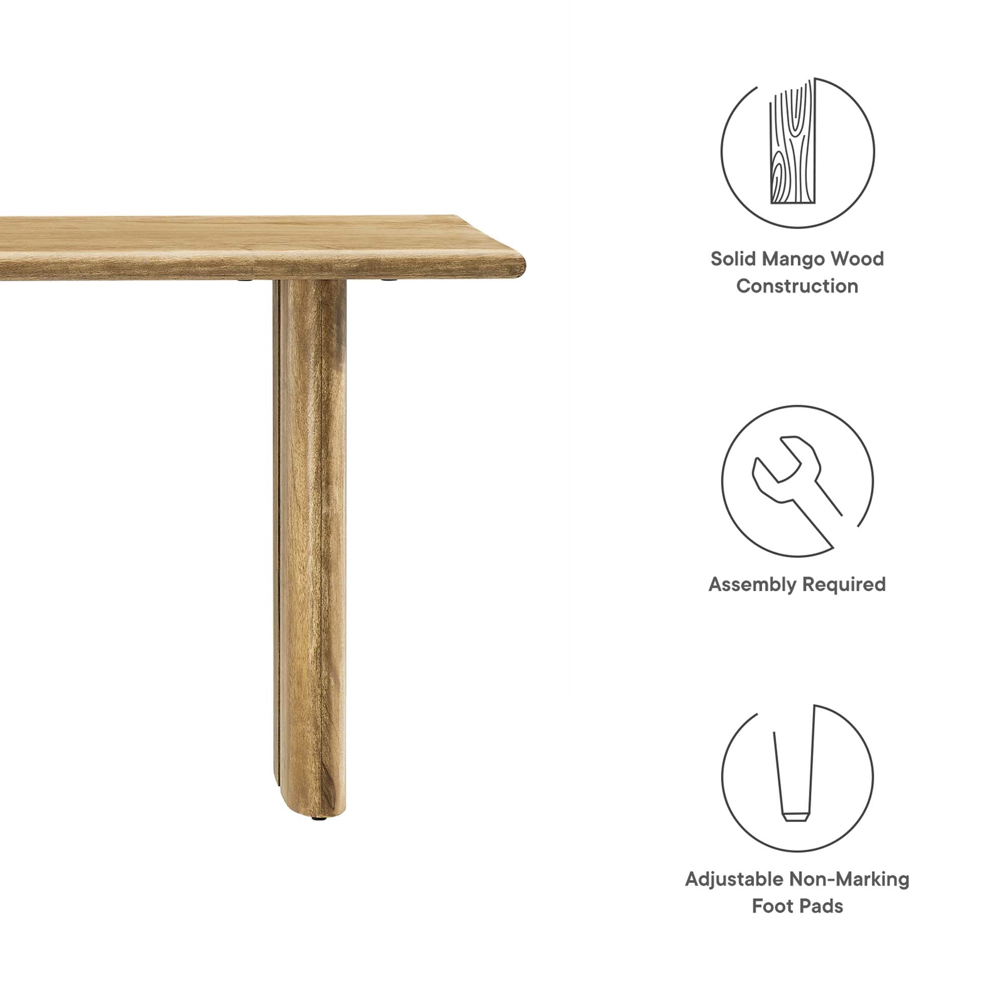 Amistad 46" Wood Bench - Walnut