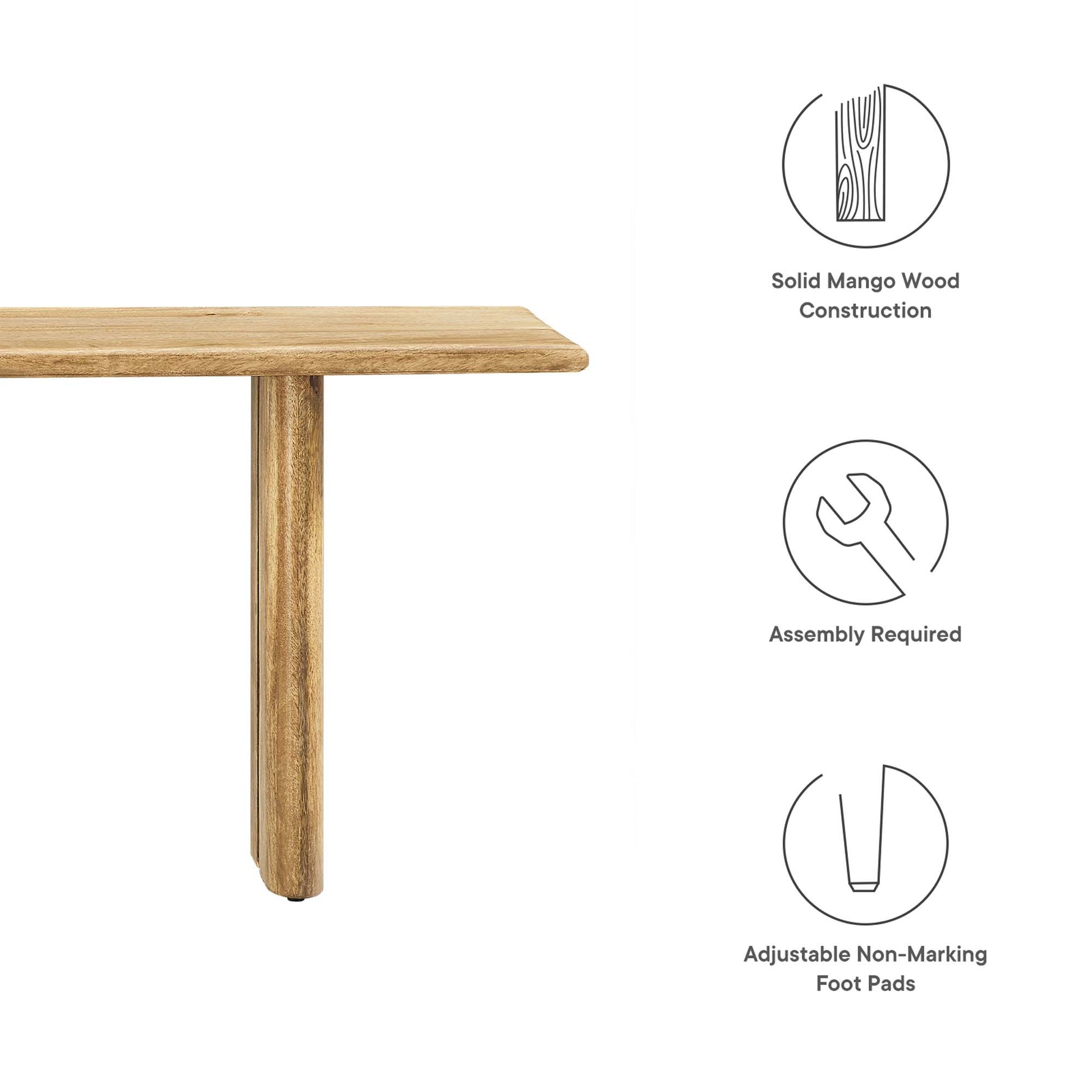 Amistad 58" Wood Bench - Walnut