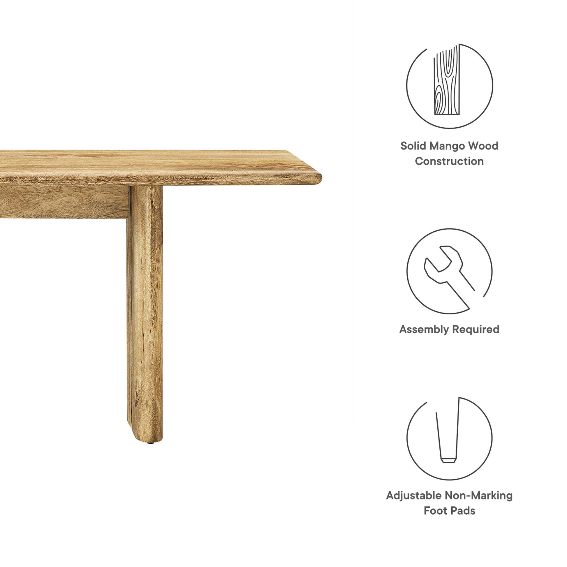 Amistad 72" Wood Bench - Walnut