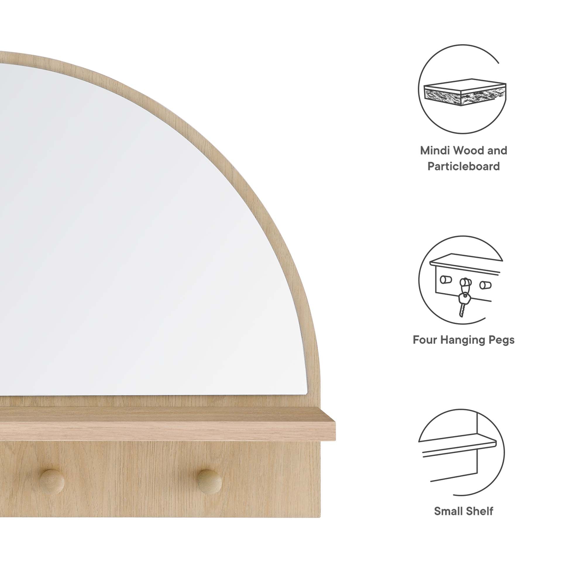 Moonbeam Arched Mirror - Walnut