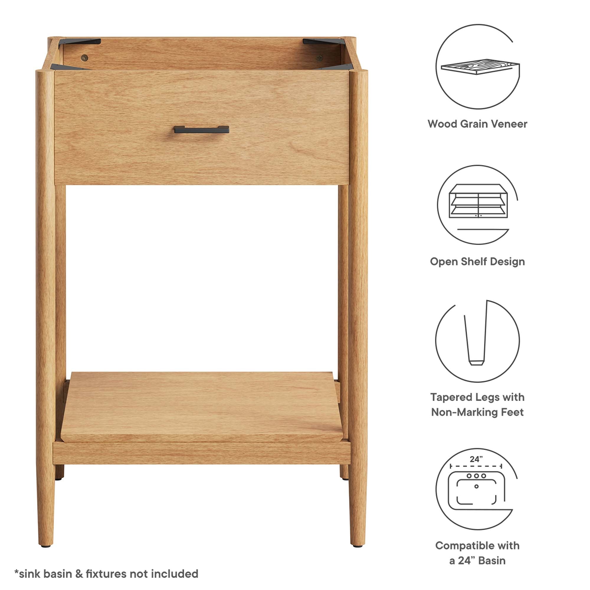 Zaire Bathroom Cabinet Basin Not Included - Walnut